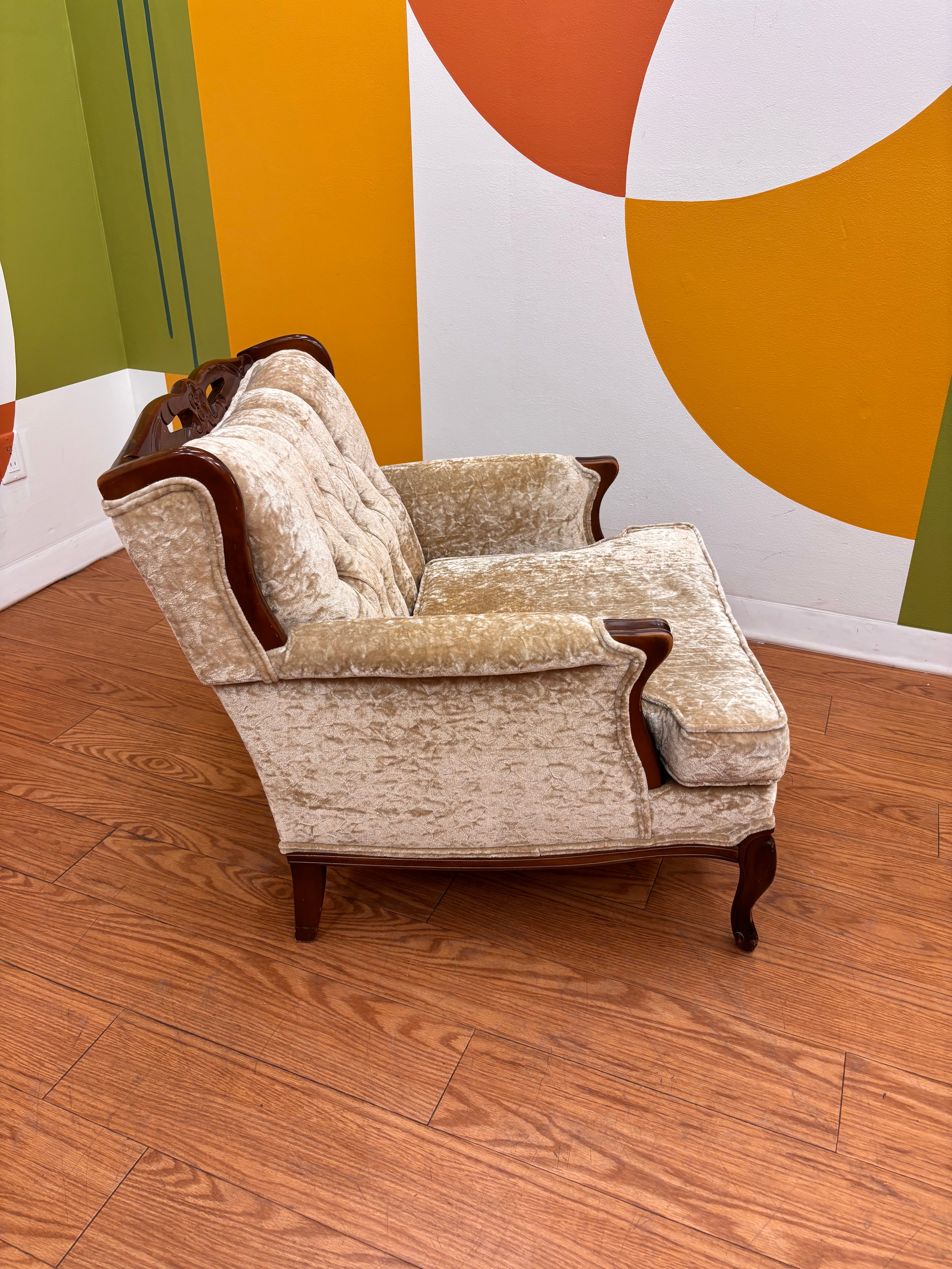 Beige Tufted Accent Chair