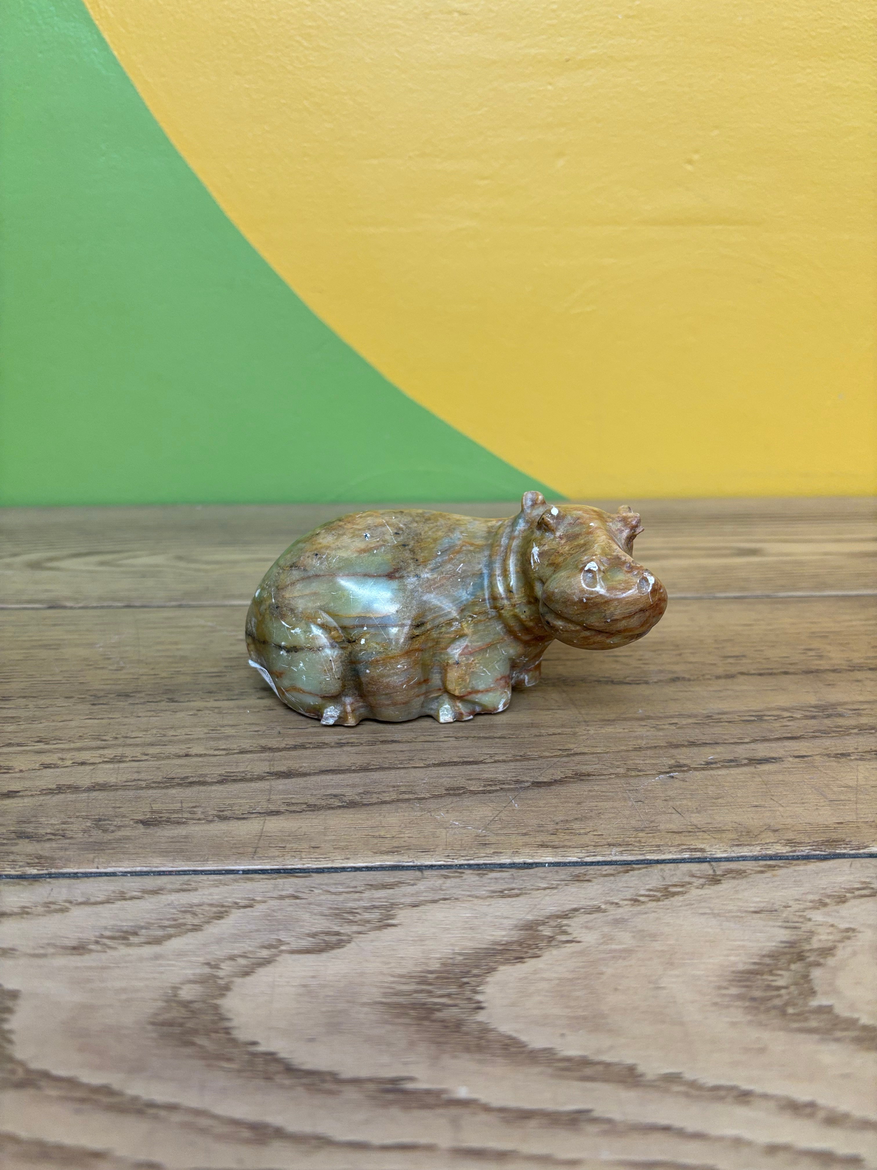 Stone Hippo Figurine
