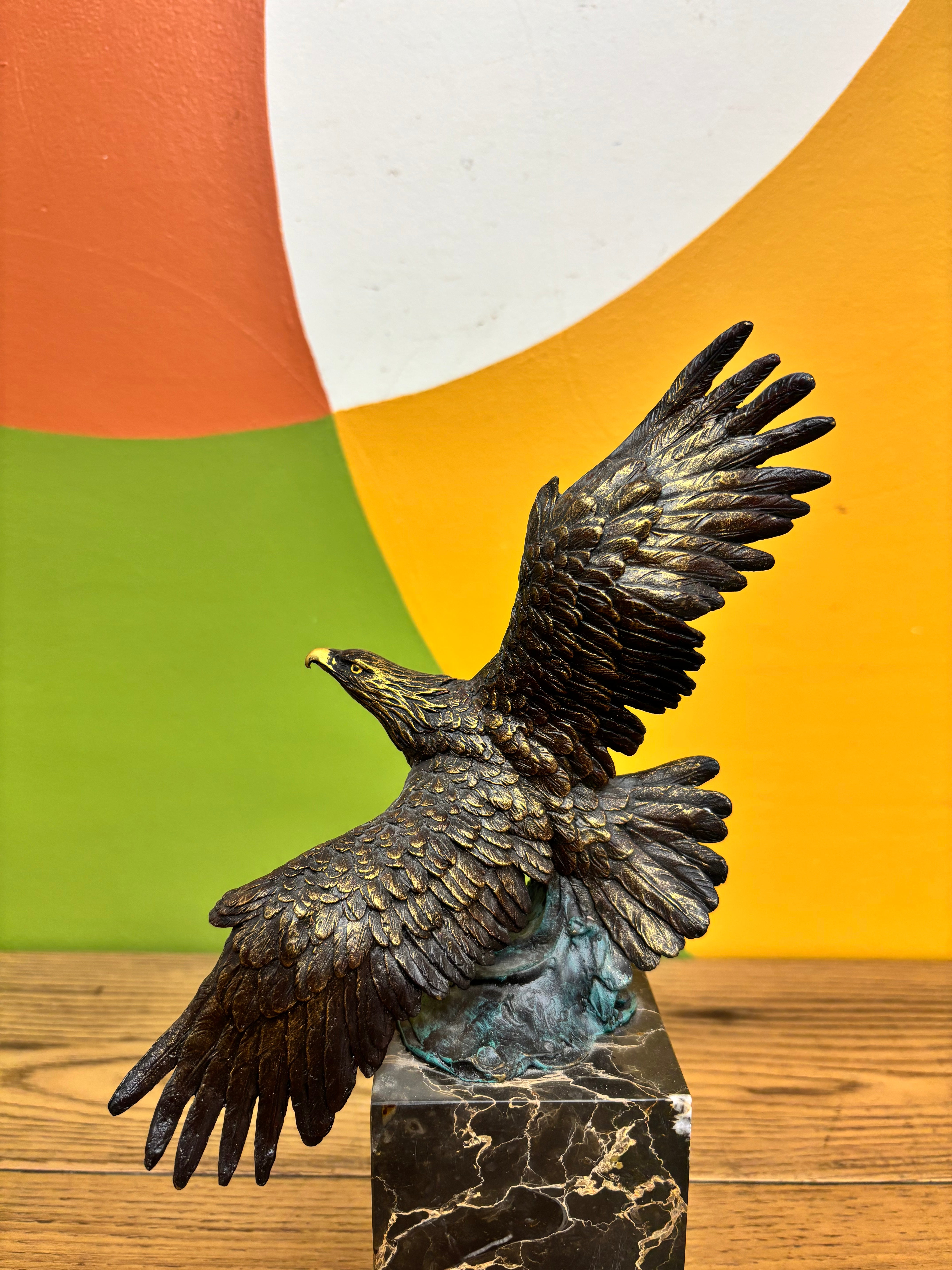 Bronze Eagle Sculpture