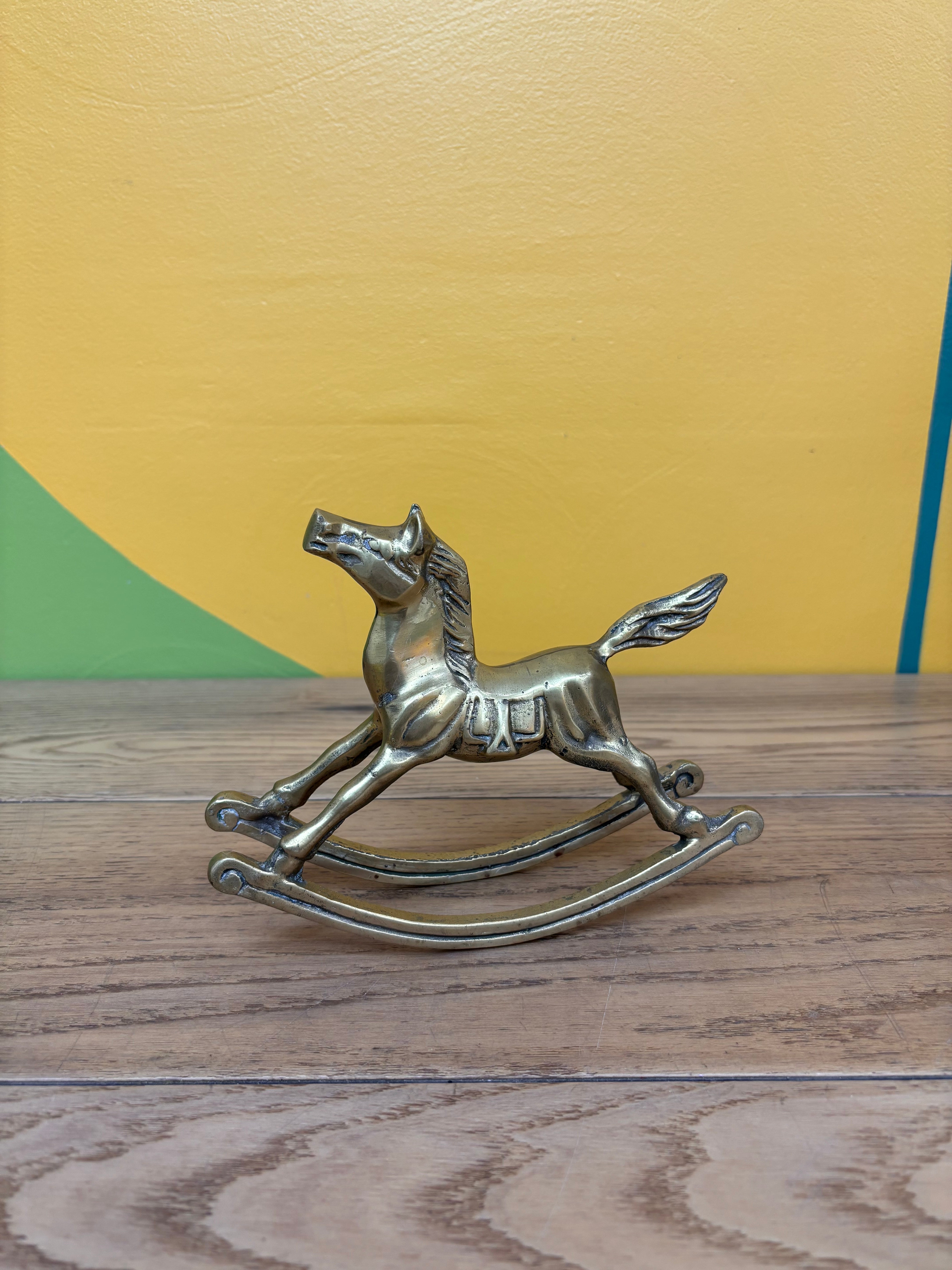 Brass Rocking Horse Figurine