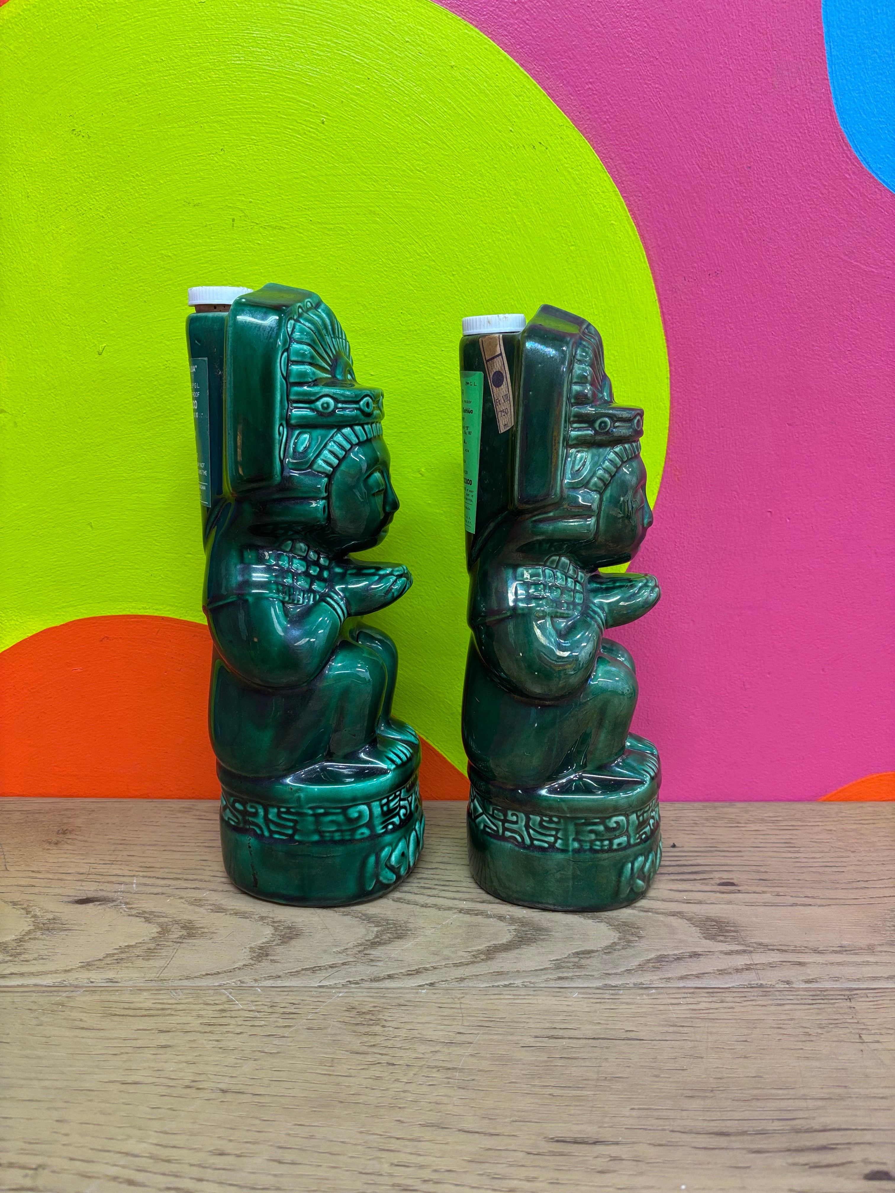 (2) Ceramic Kahlua Decanter Bottles