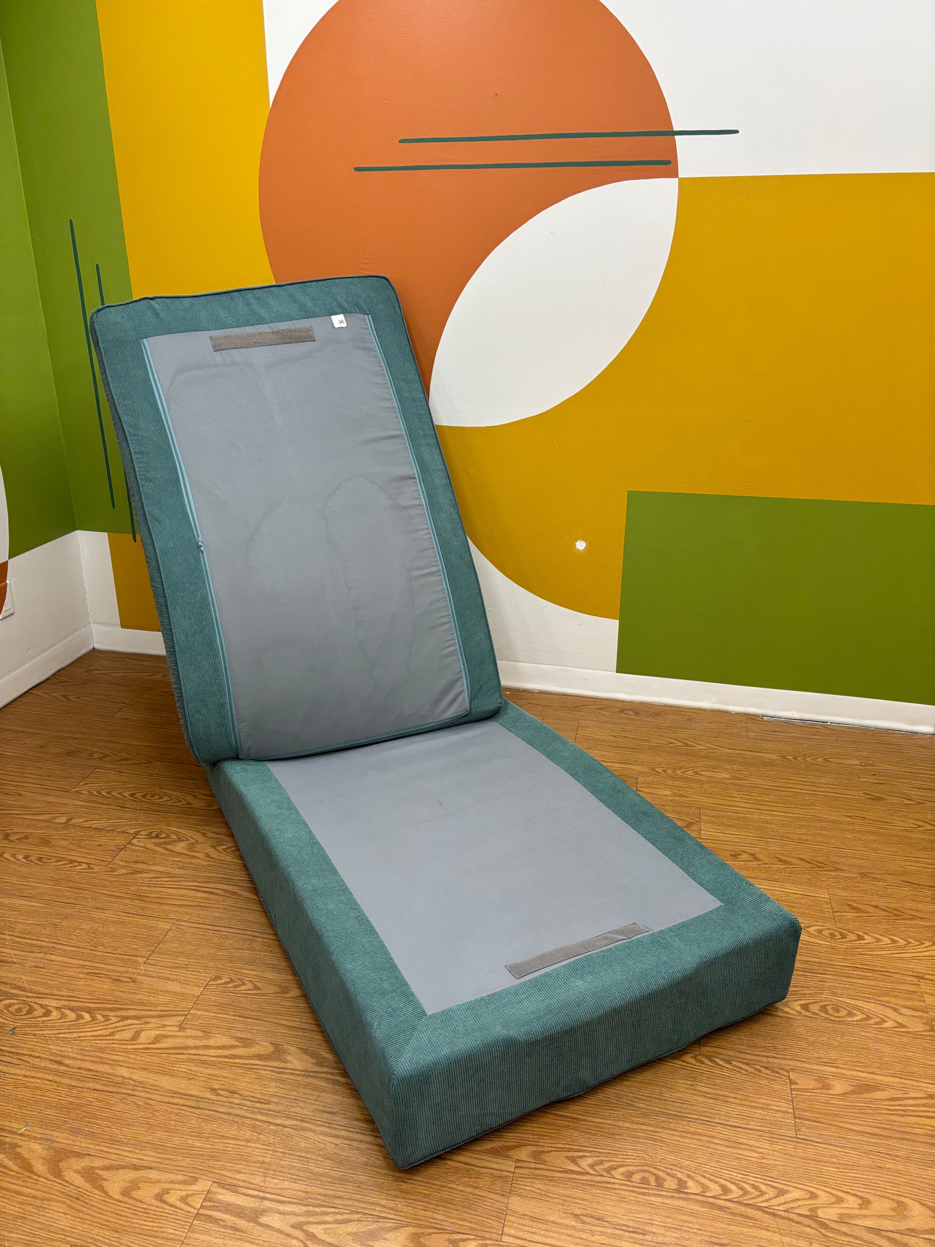 Turquoise Fabric Chaise