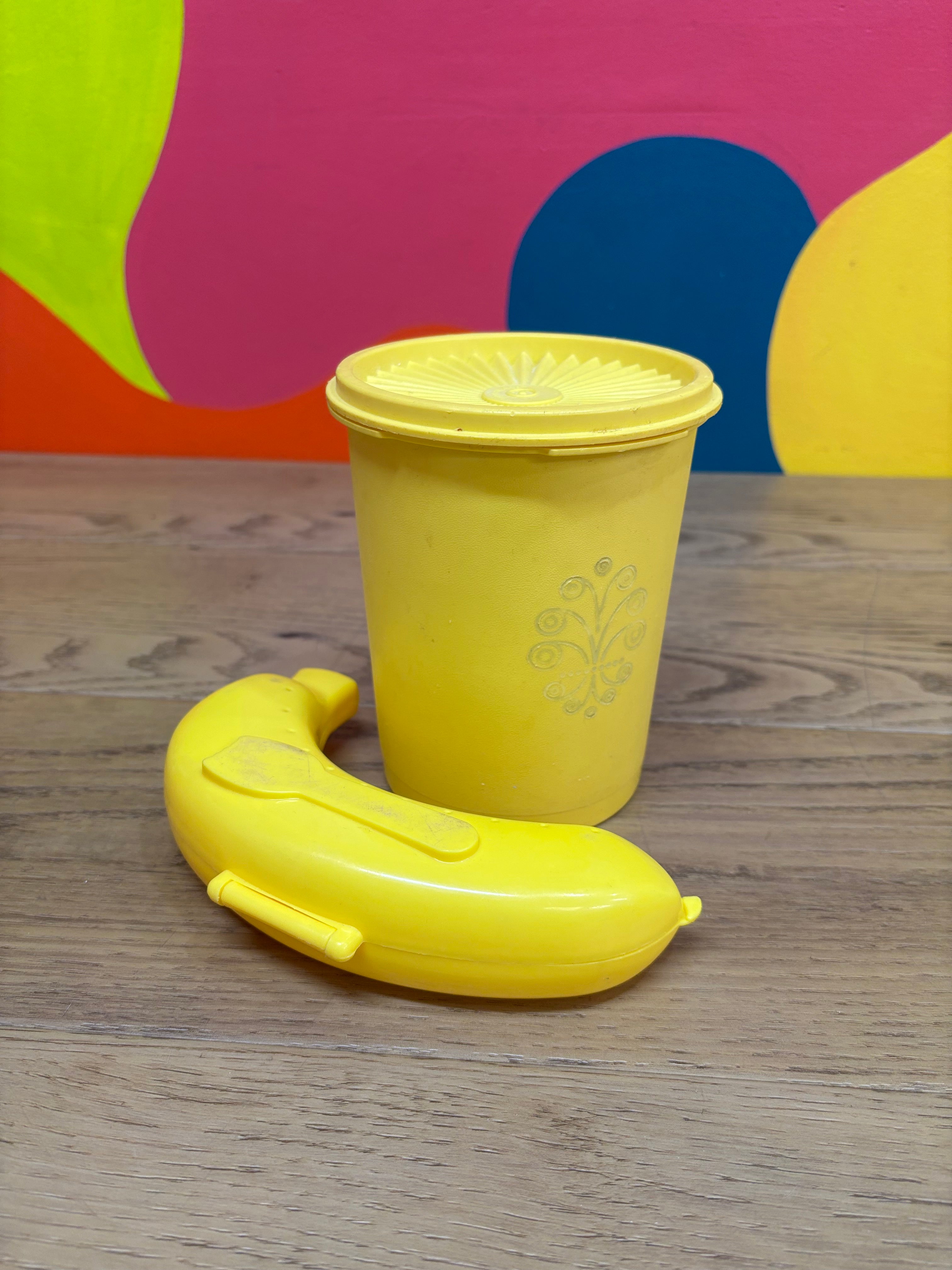 Yellow Tupperware Canister