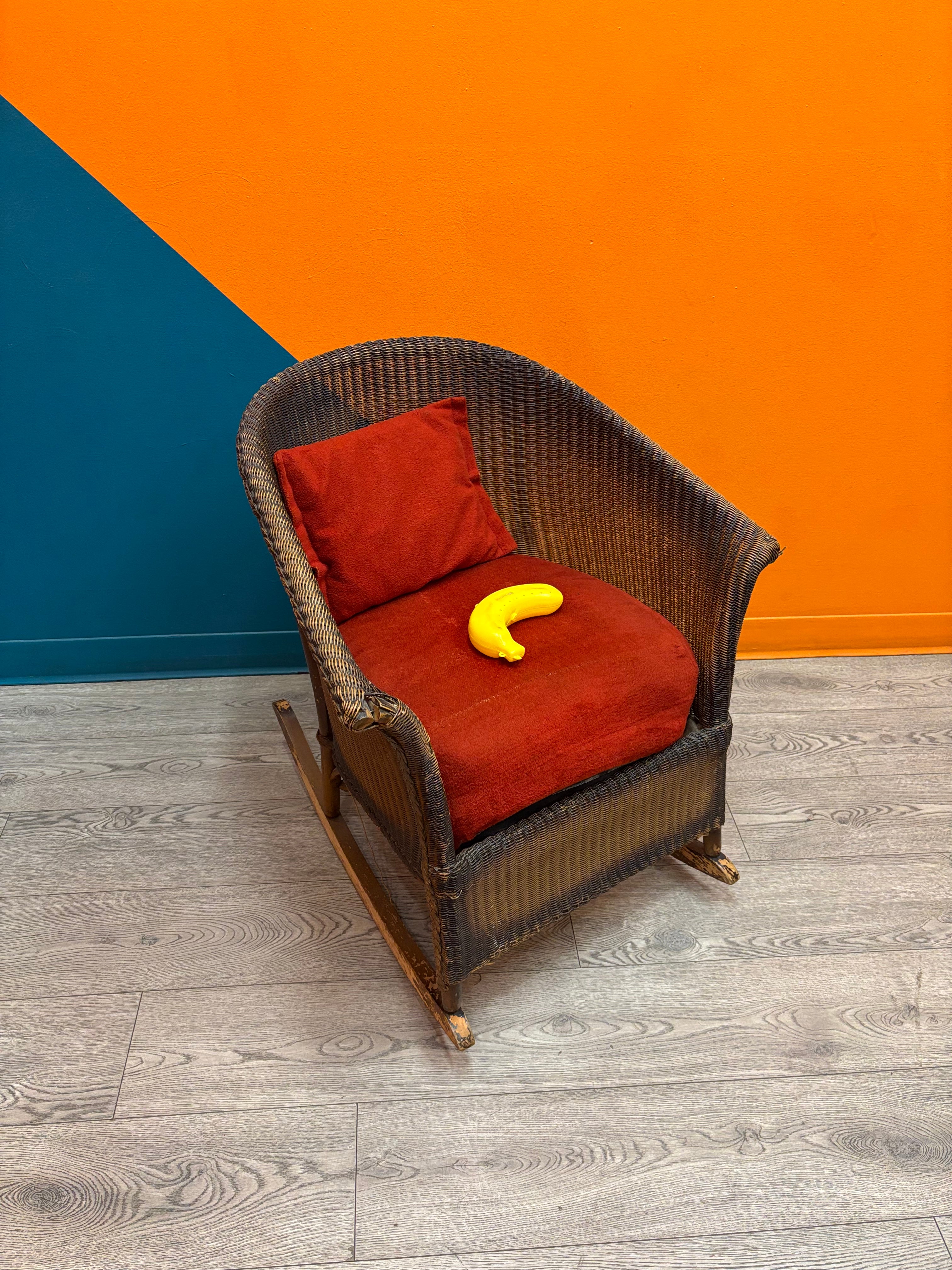 Wicker Rocking Chair with Cushion