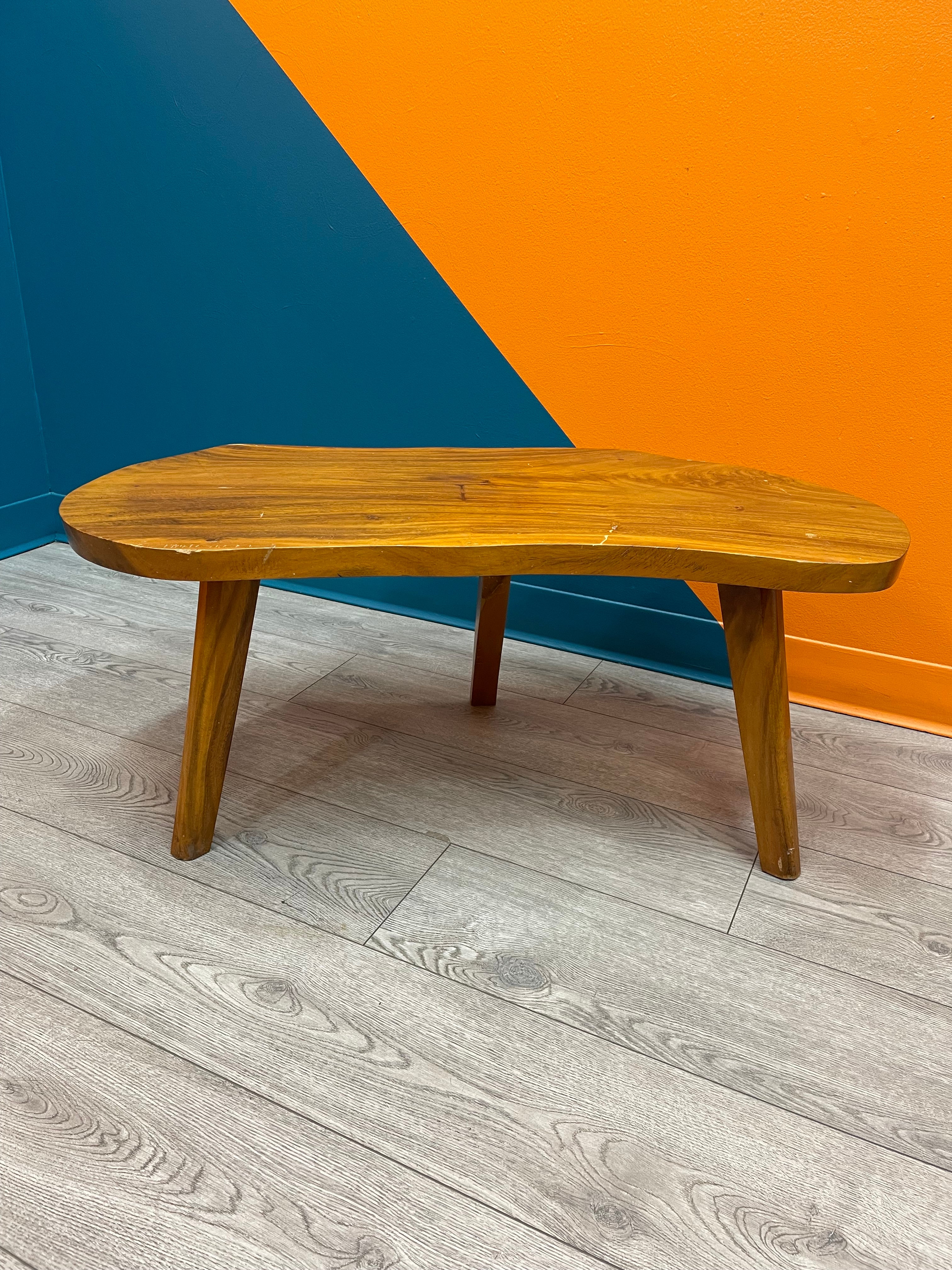 Three Legged Wood Coffee Table