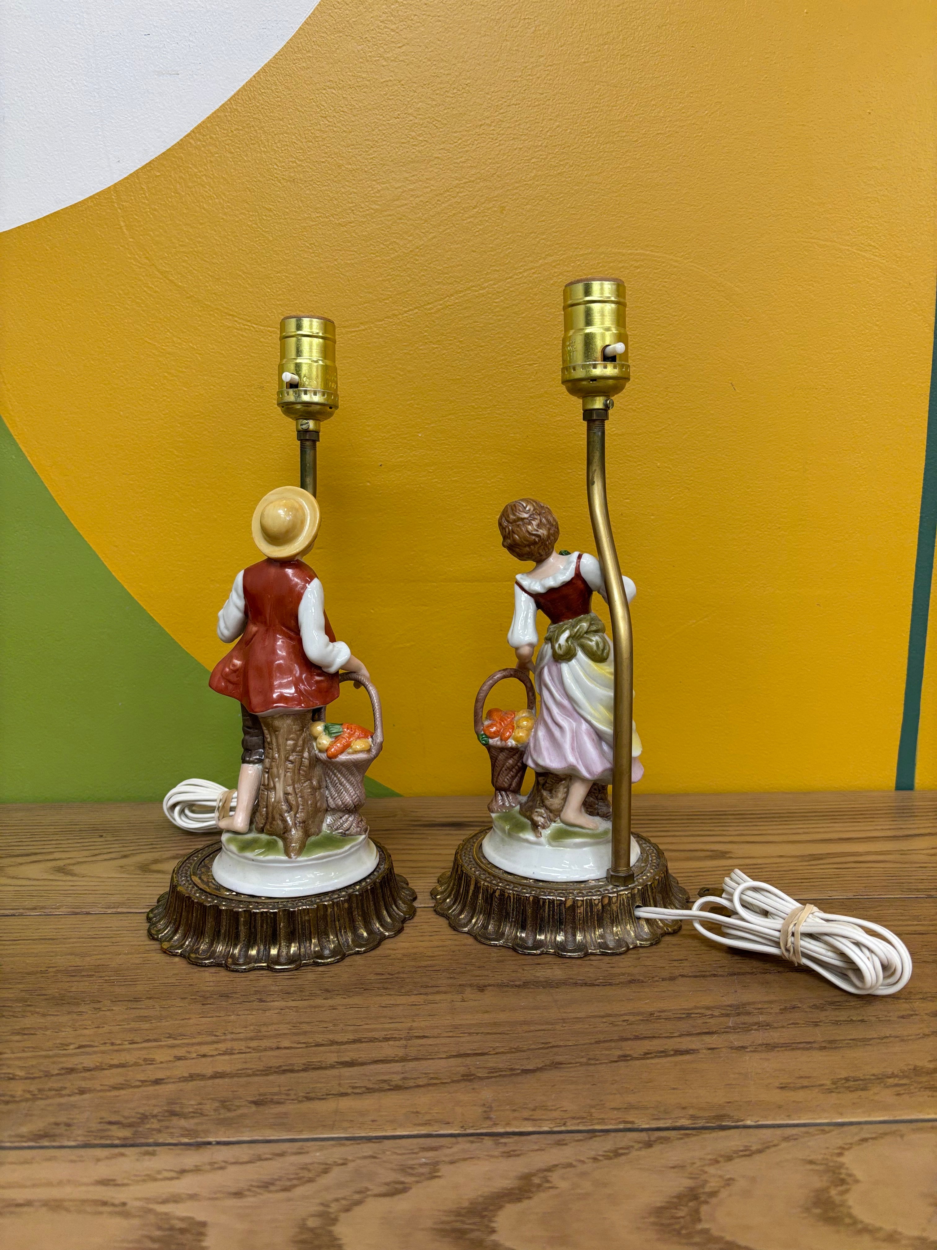 Ceramic Boy & Girl Lamps