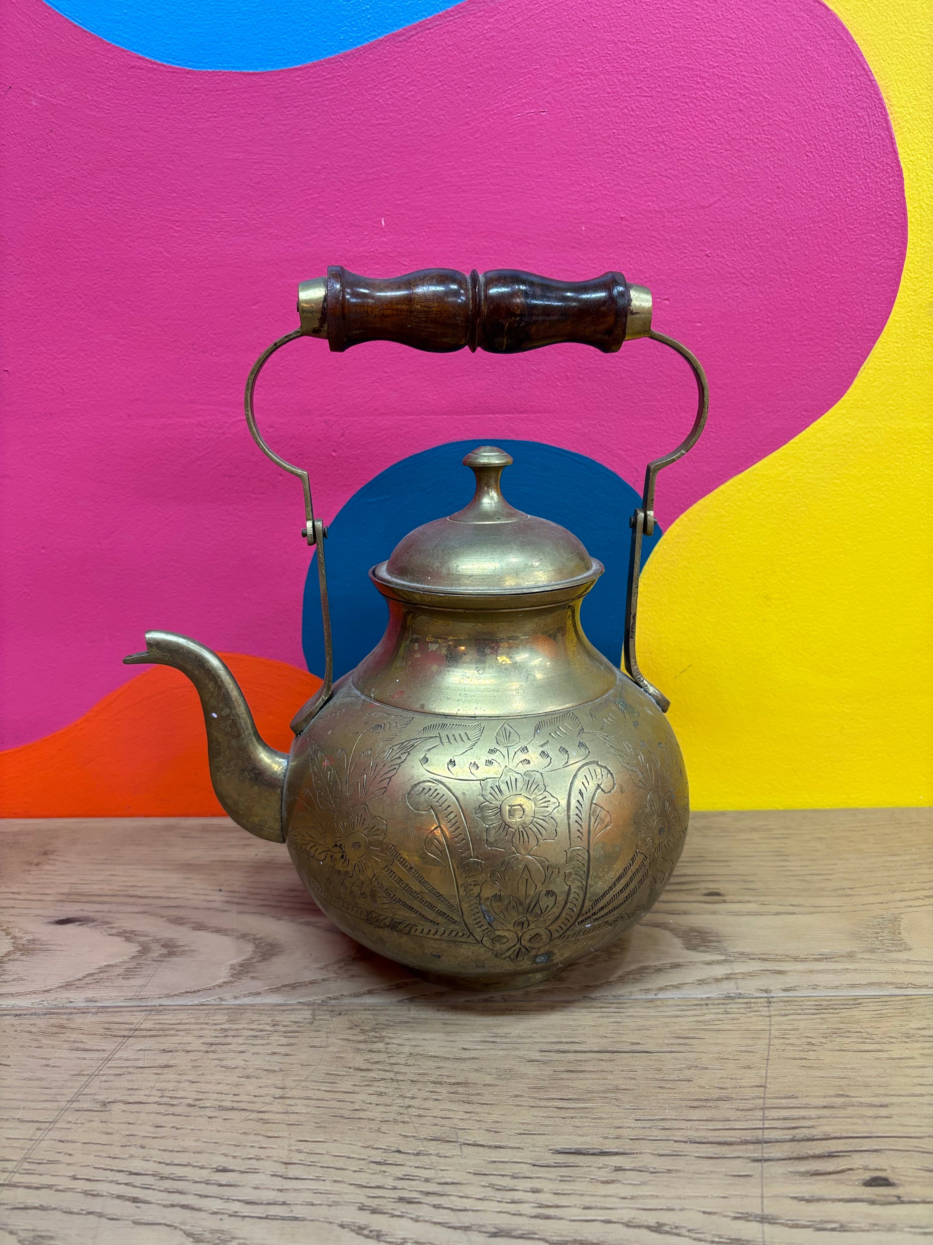 Etched Brass Teapot