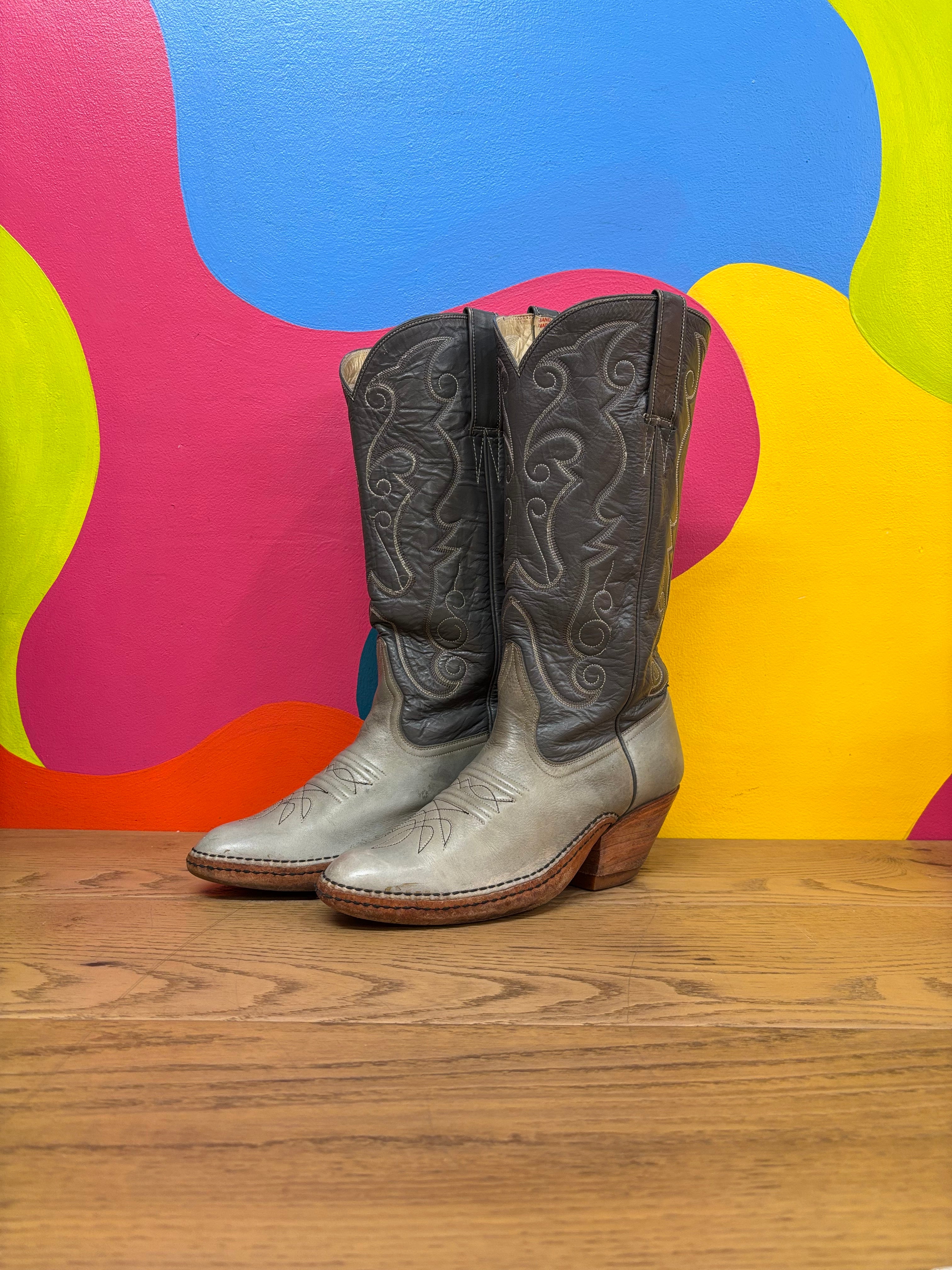 Grey Cowboy Boots - 10.5/11