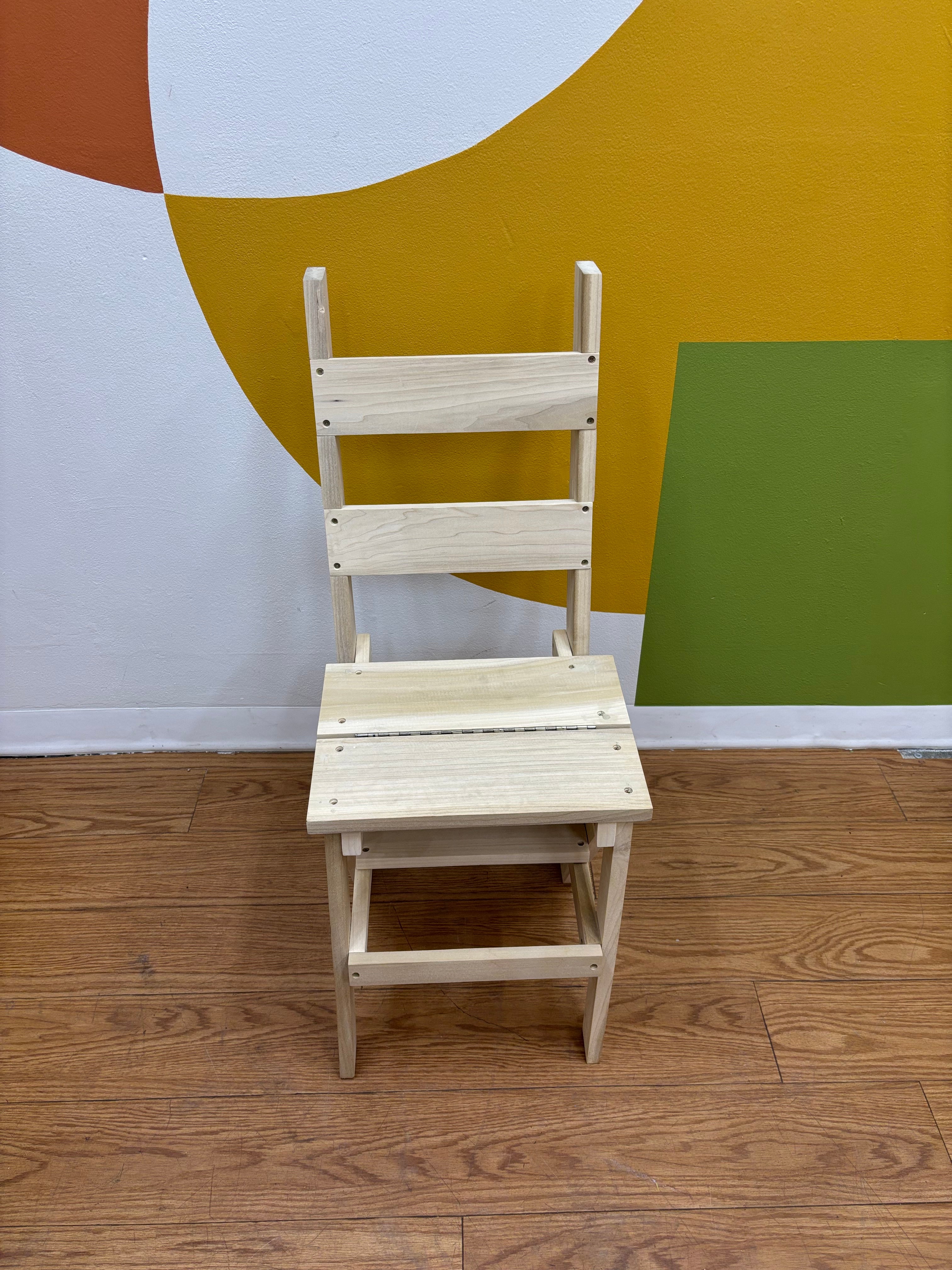 Foldable Wood Chair Step Stool