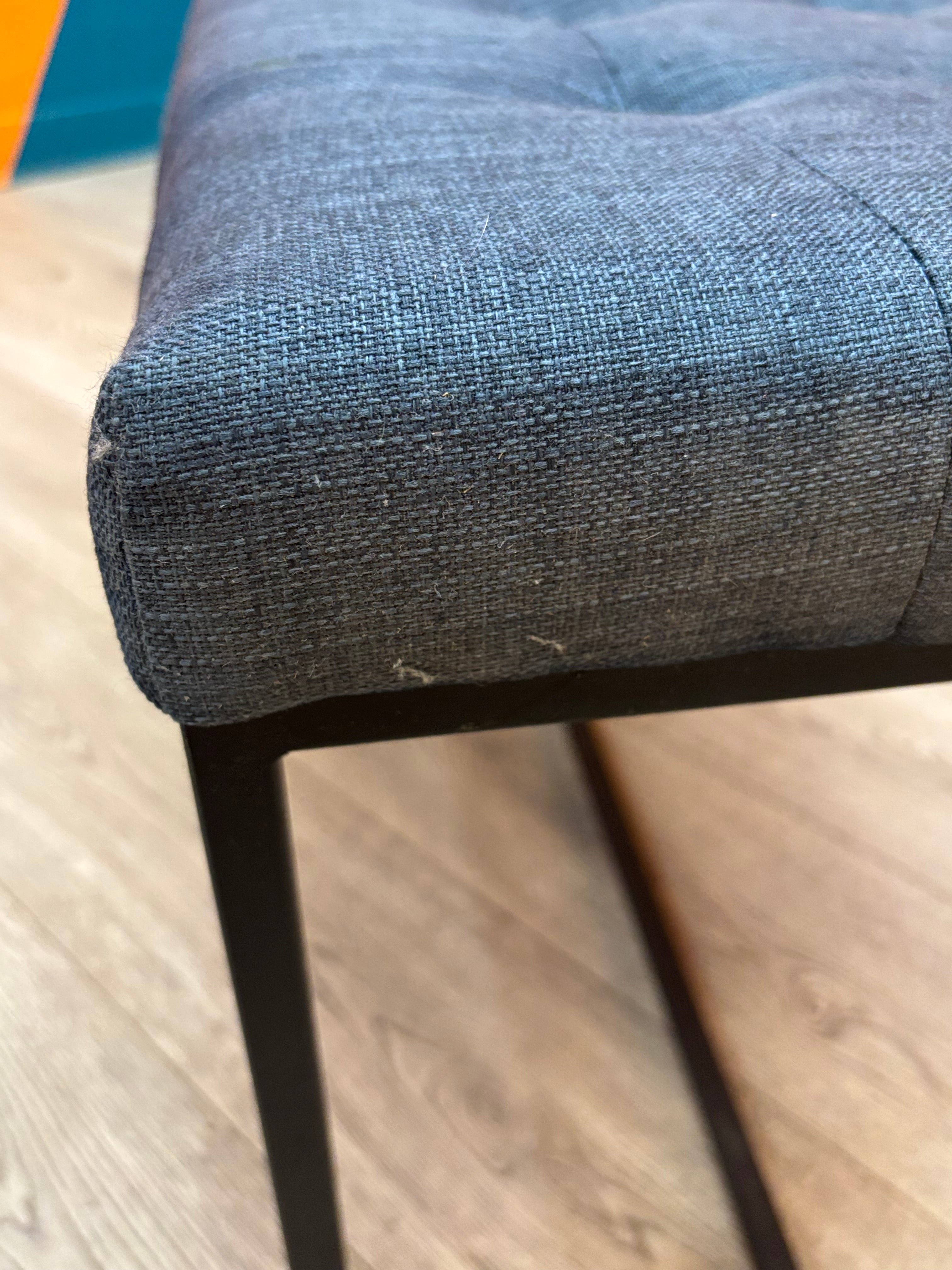 Blue Fabric Bench