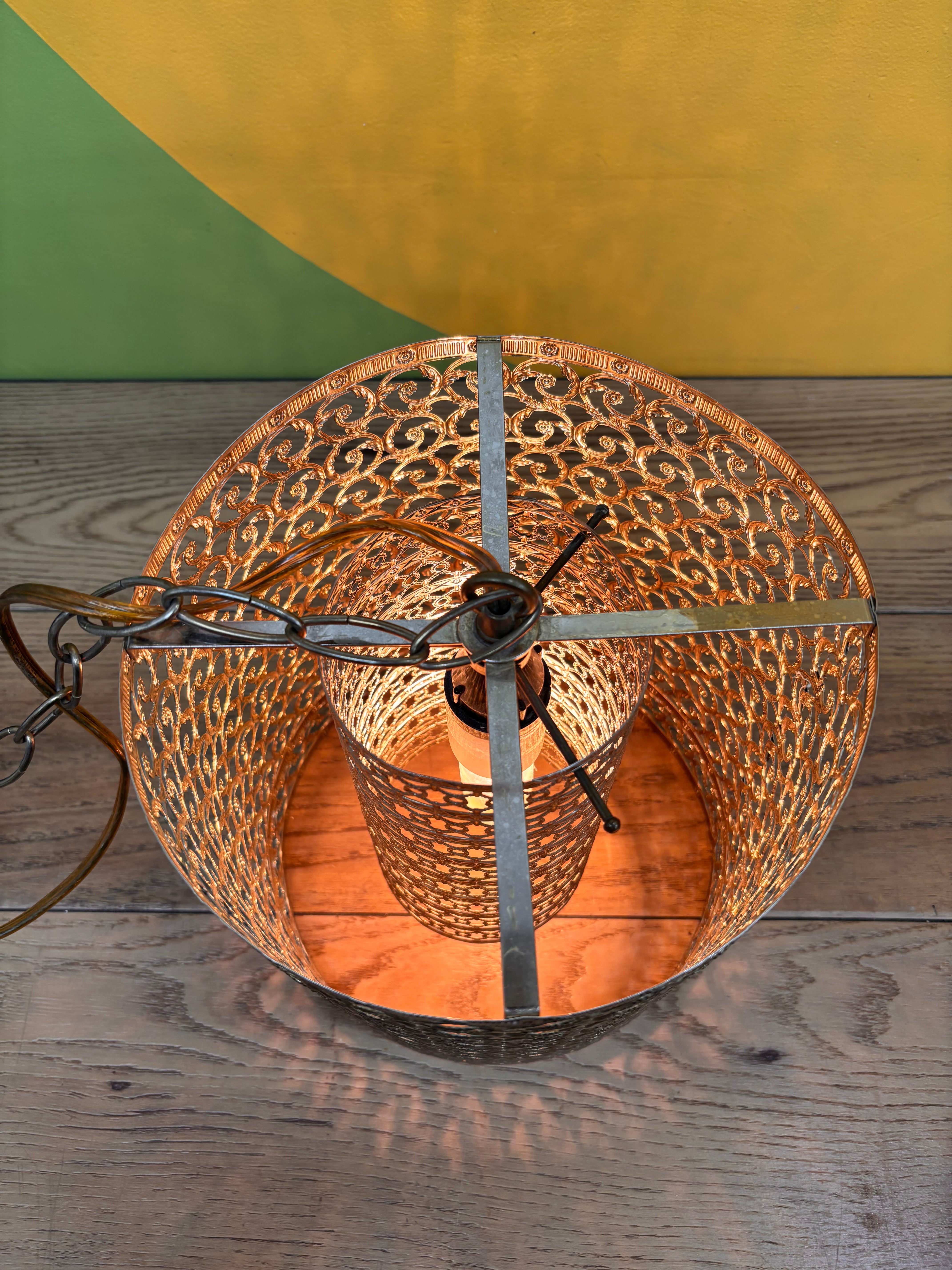 Gold Metal Swag Lamp
