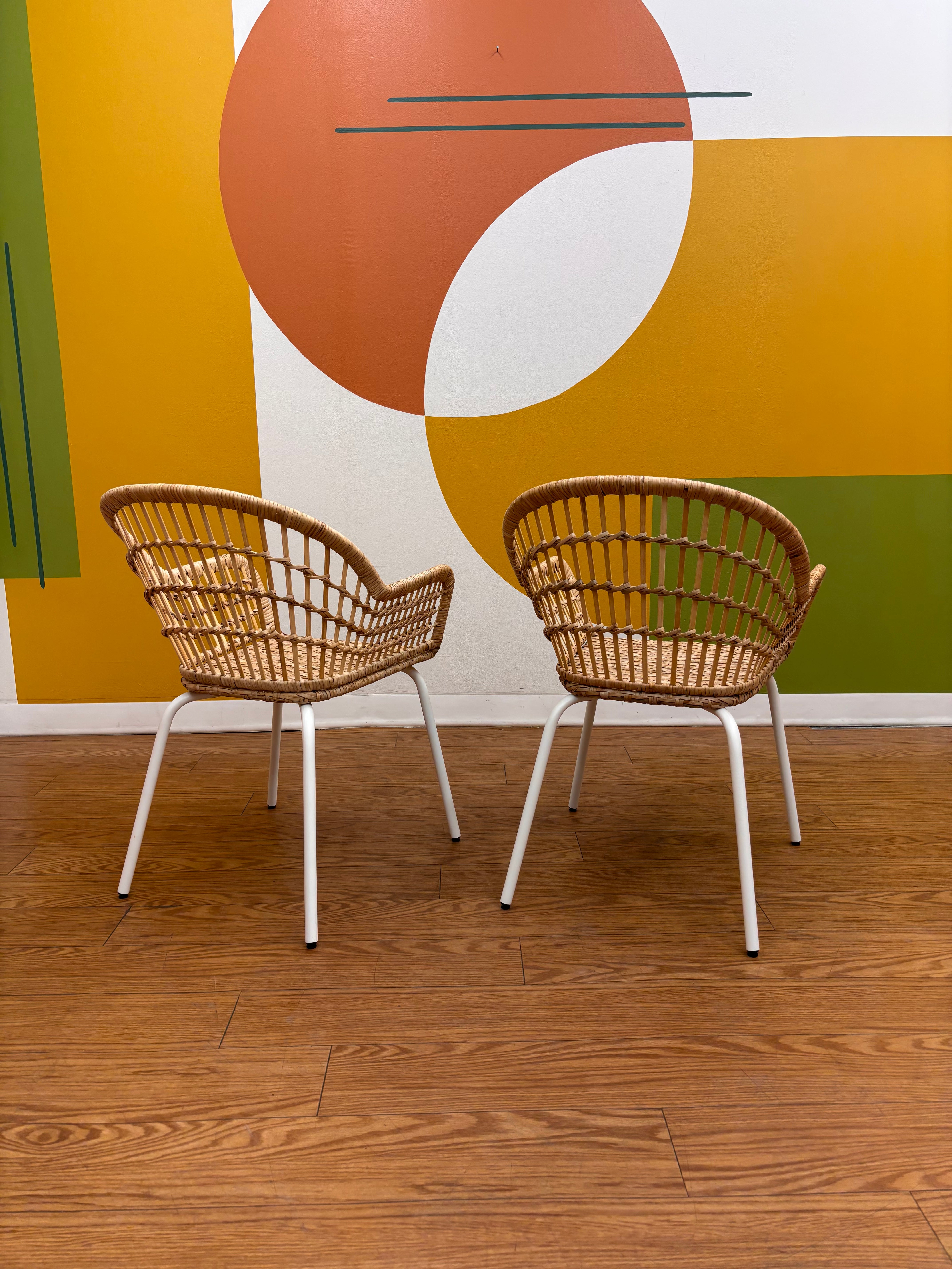 Set of 2 Rattan Armchairs