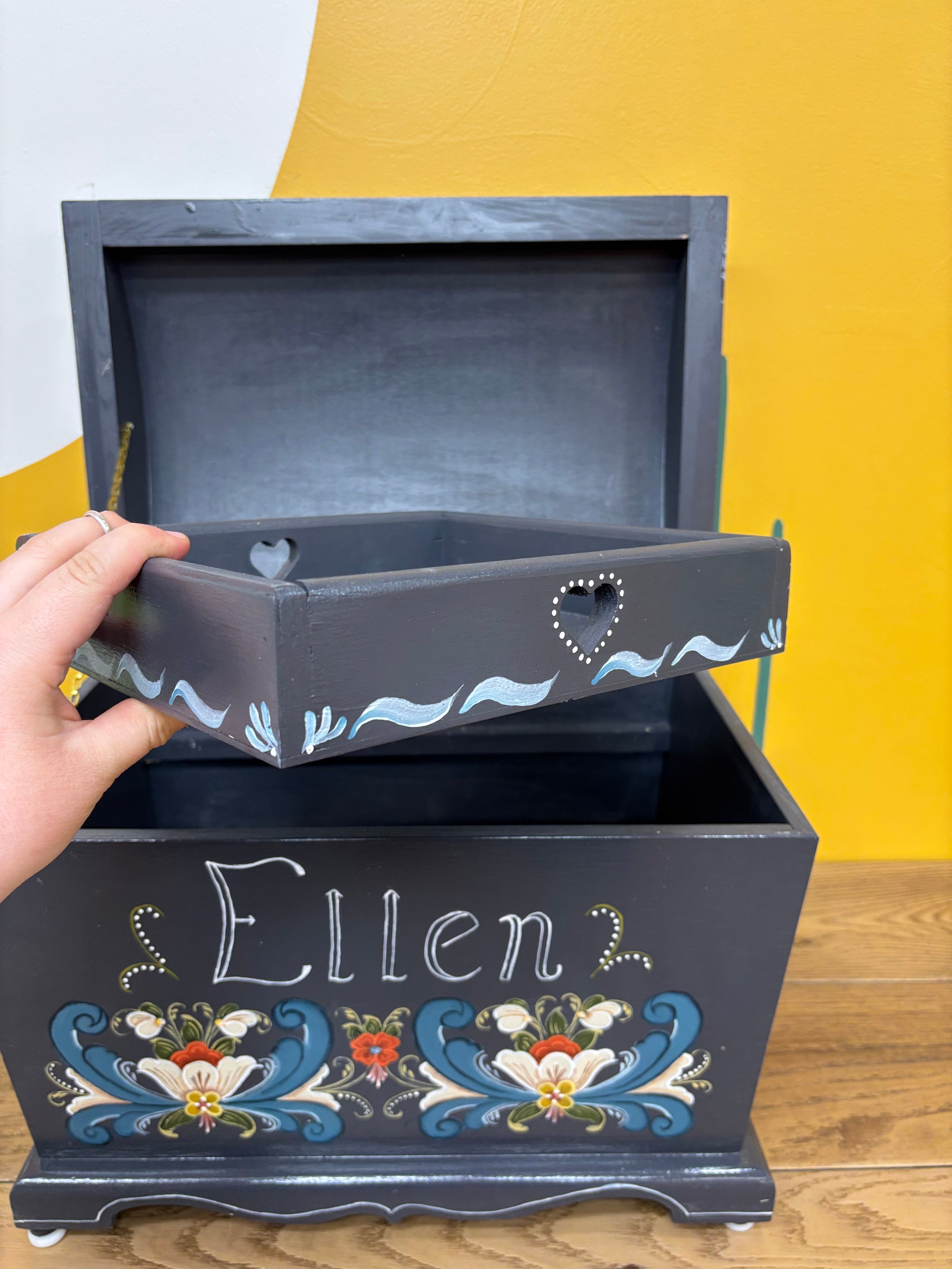 Hand Painted Wood Chest