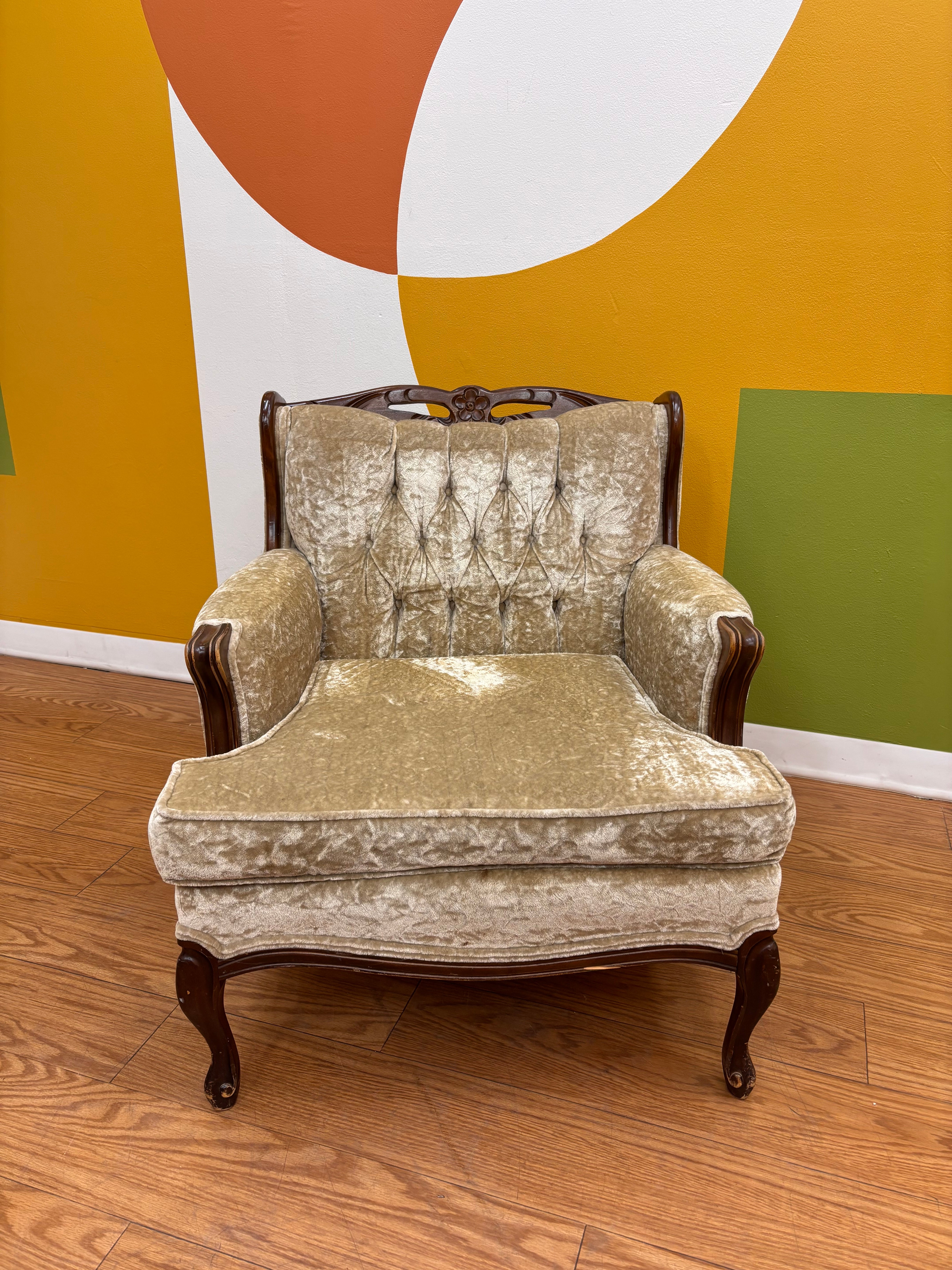 Beige Tufted Accent Chair