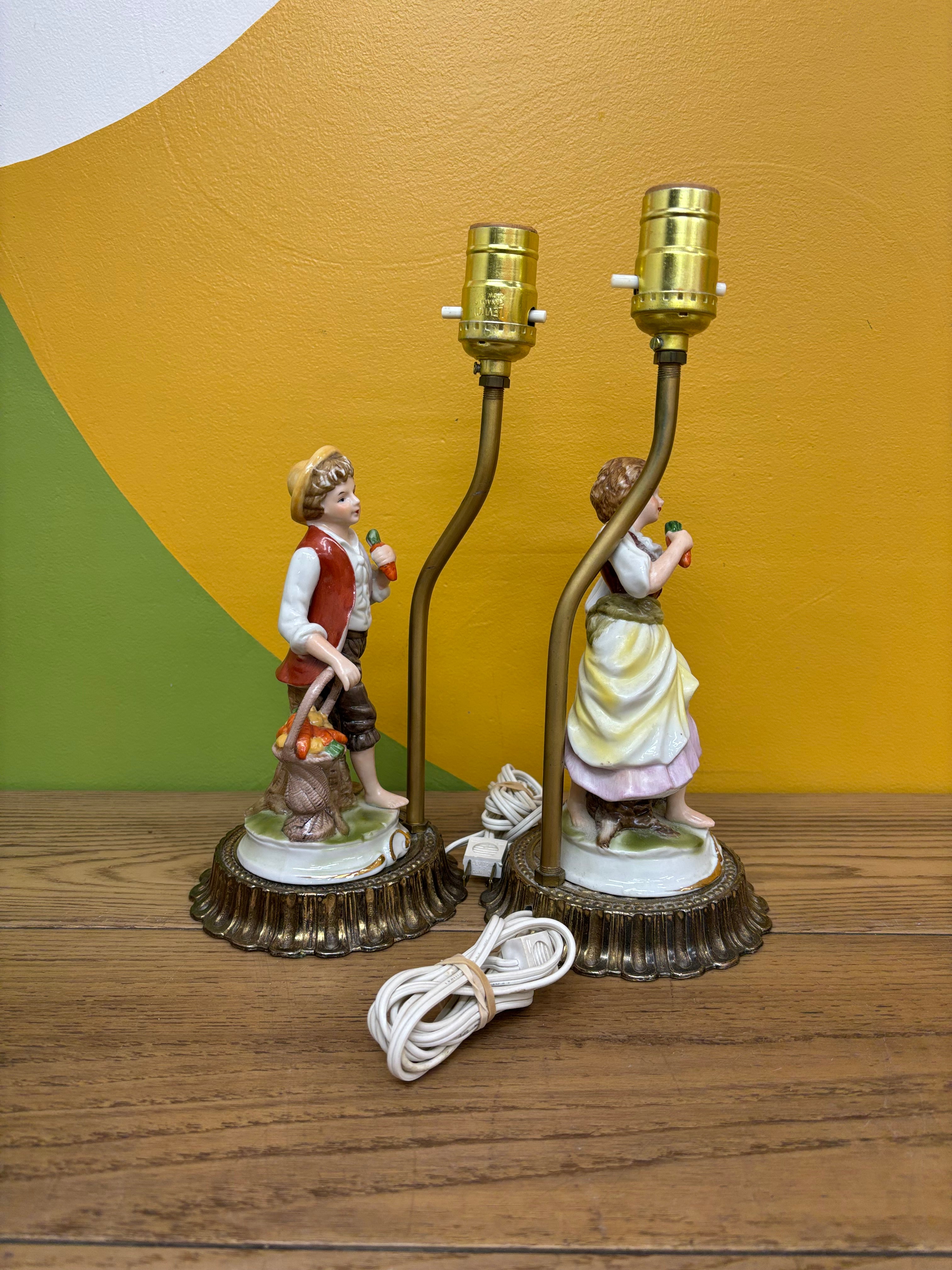 Ceramic Boy & Girl Lamps