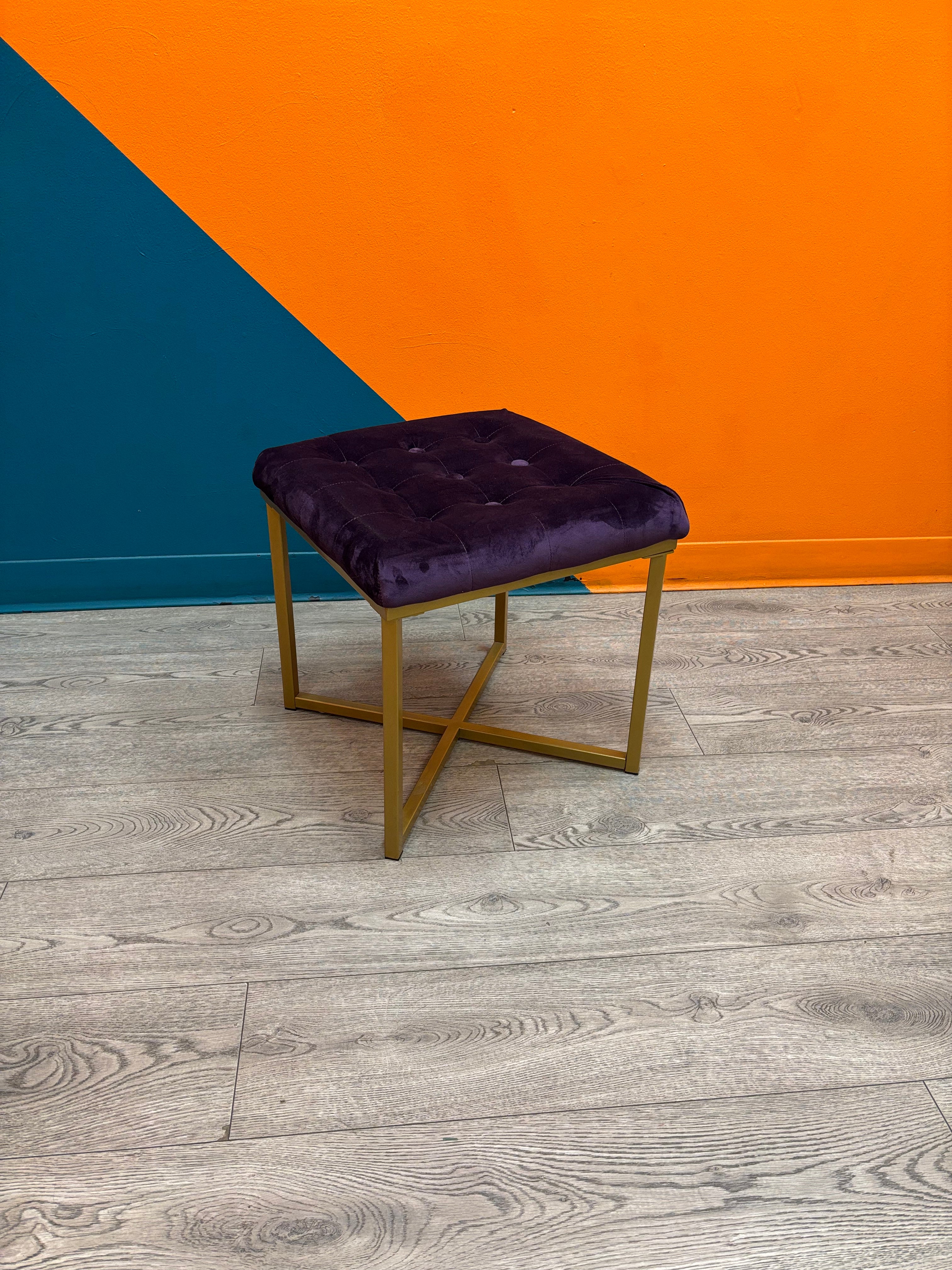 Purple Velvet Stool