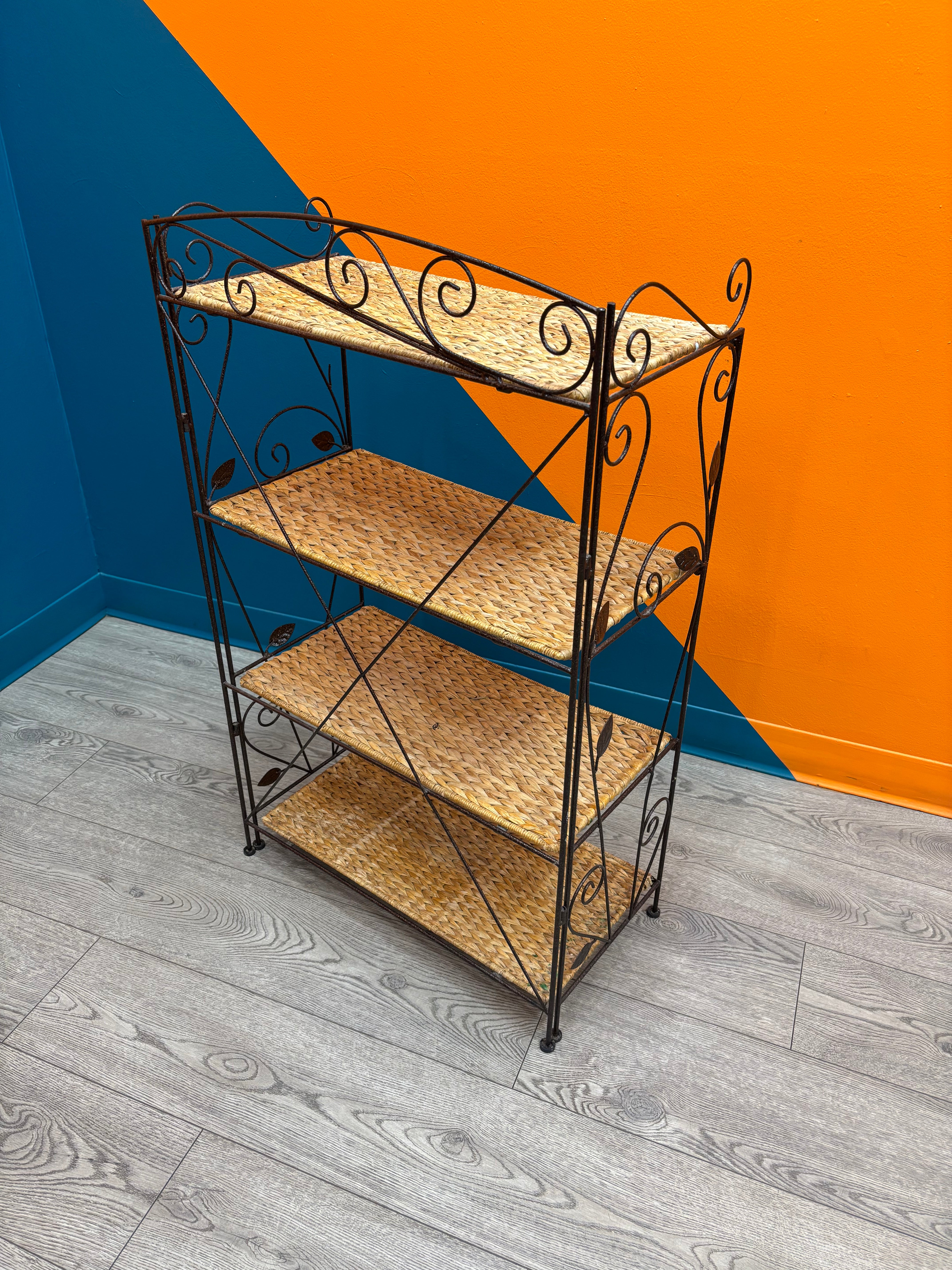 Wicker & Metal Shelf - 40"H