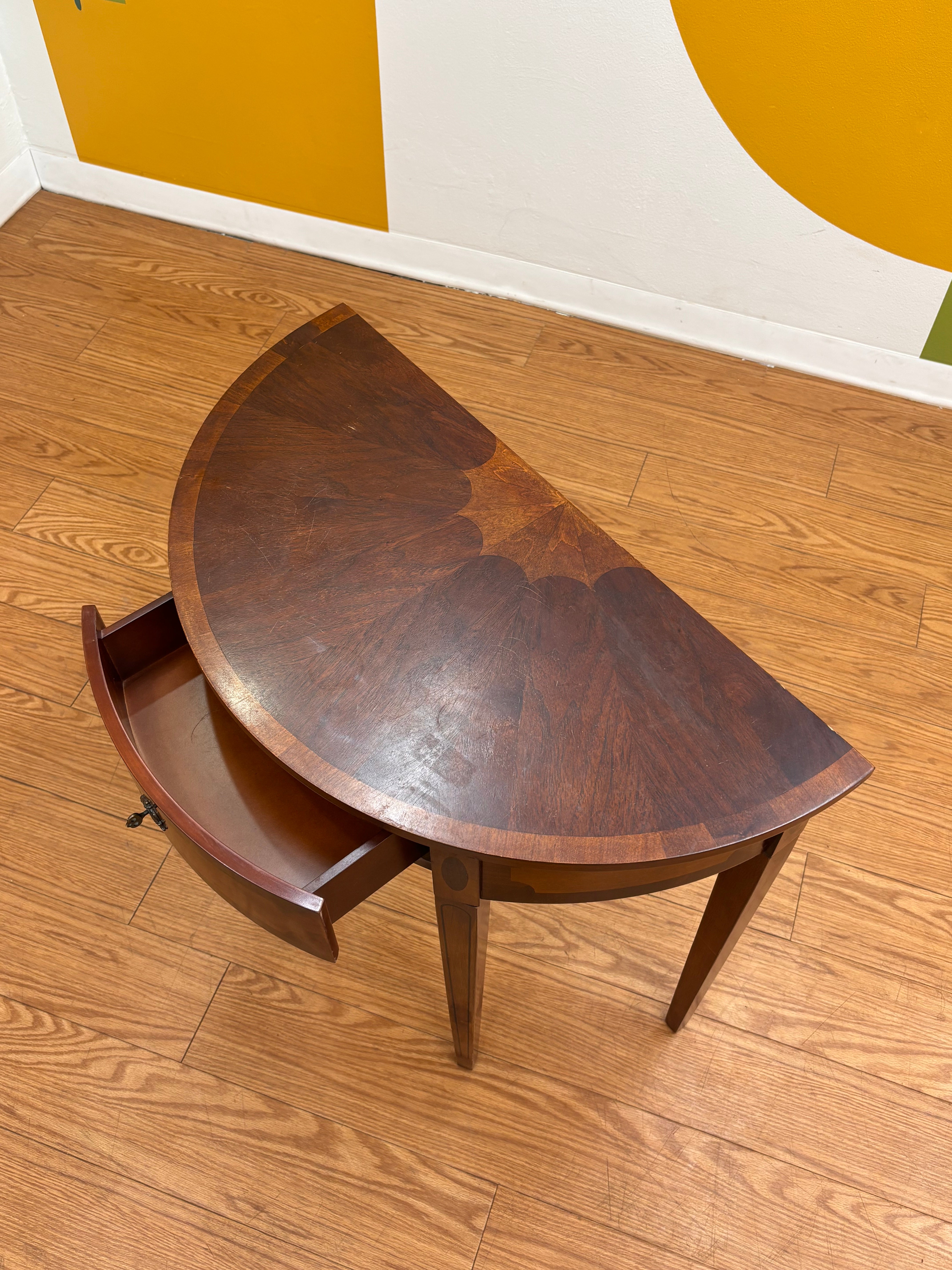 Wood Half Moon Table