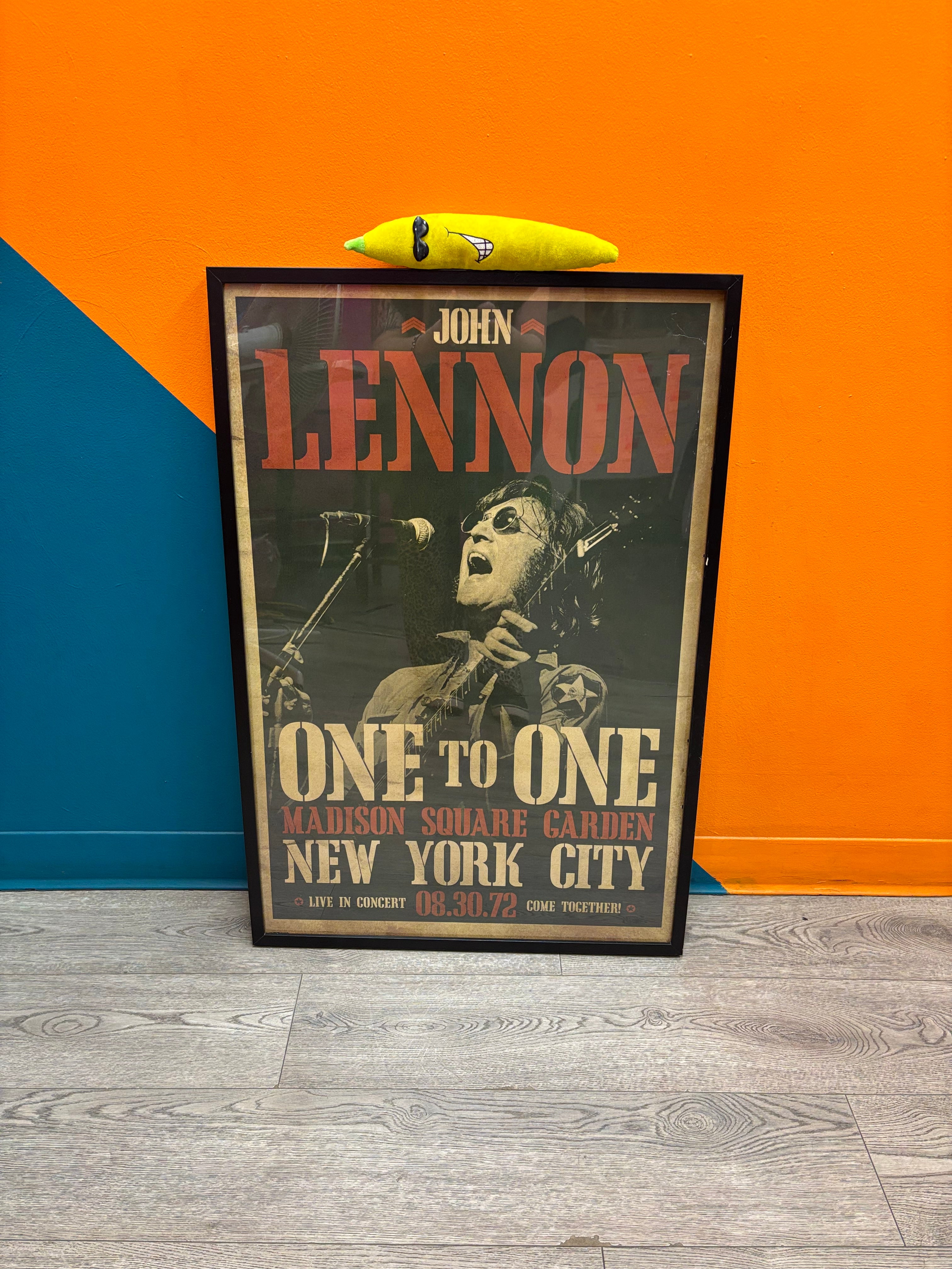 Framed John Lennon's "One to One" Concert Poster (1972)