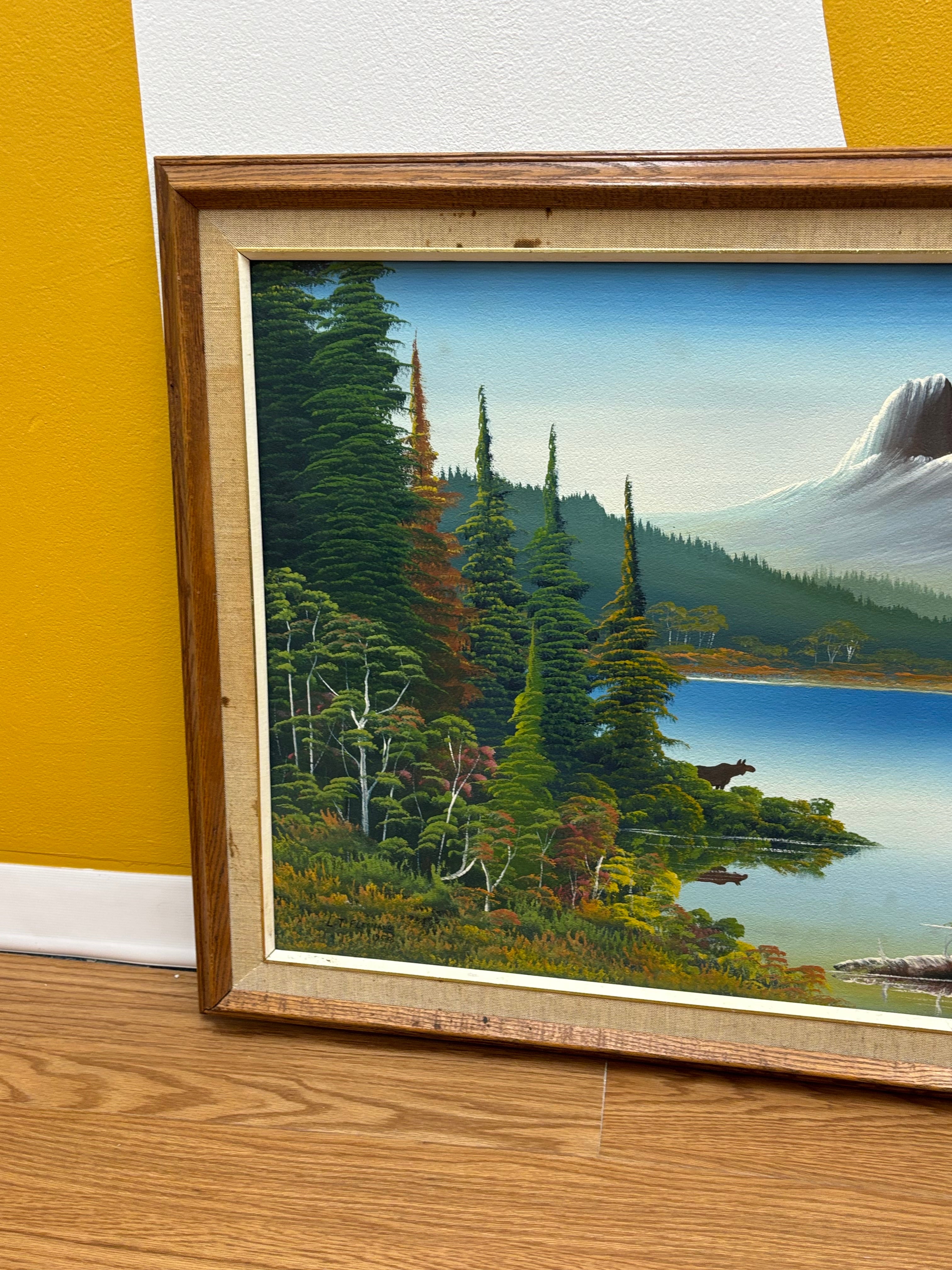 Landscape Painting with Moose