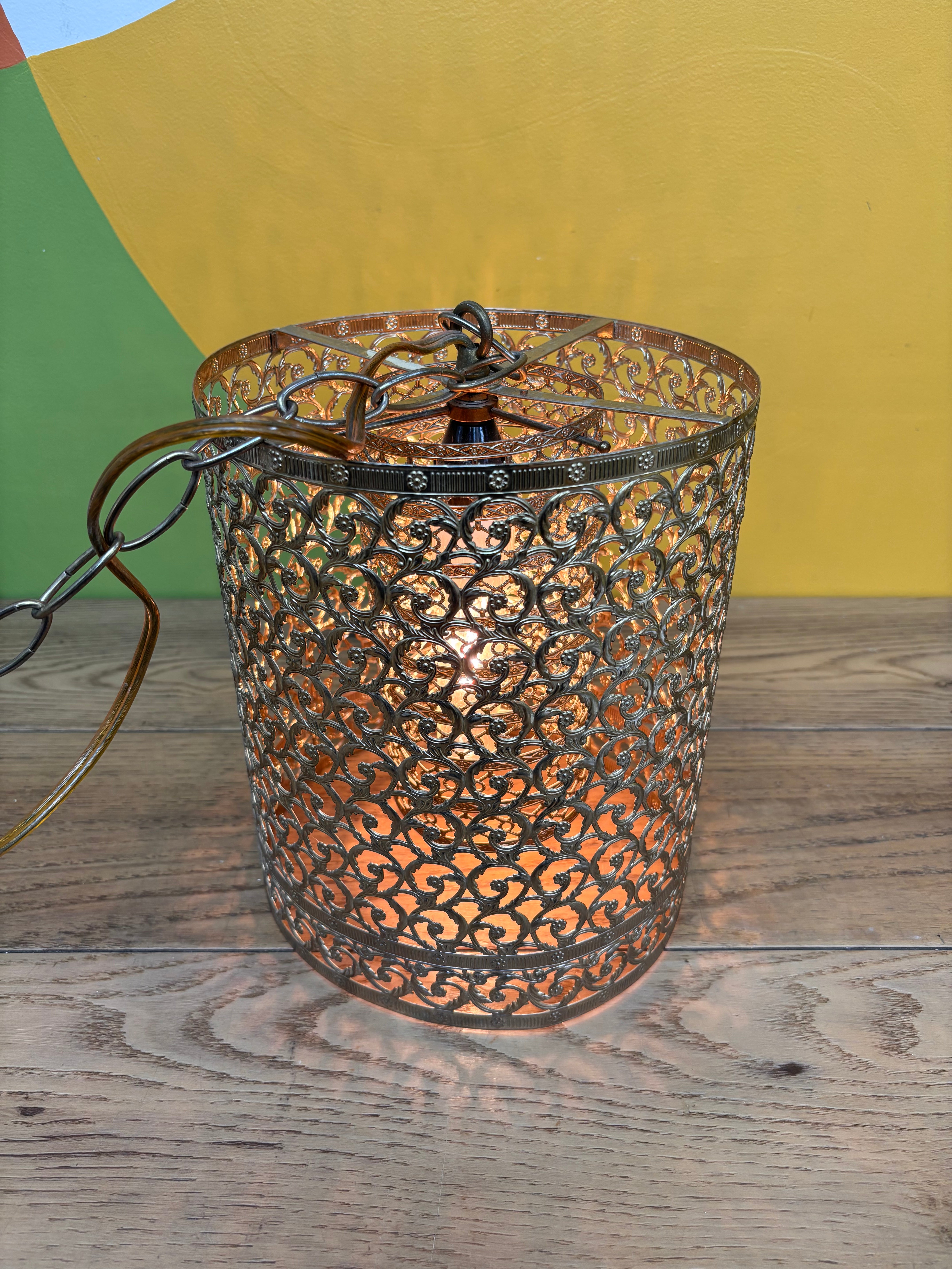Gold Metal Swag Lamp