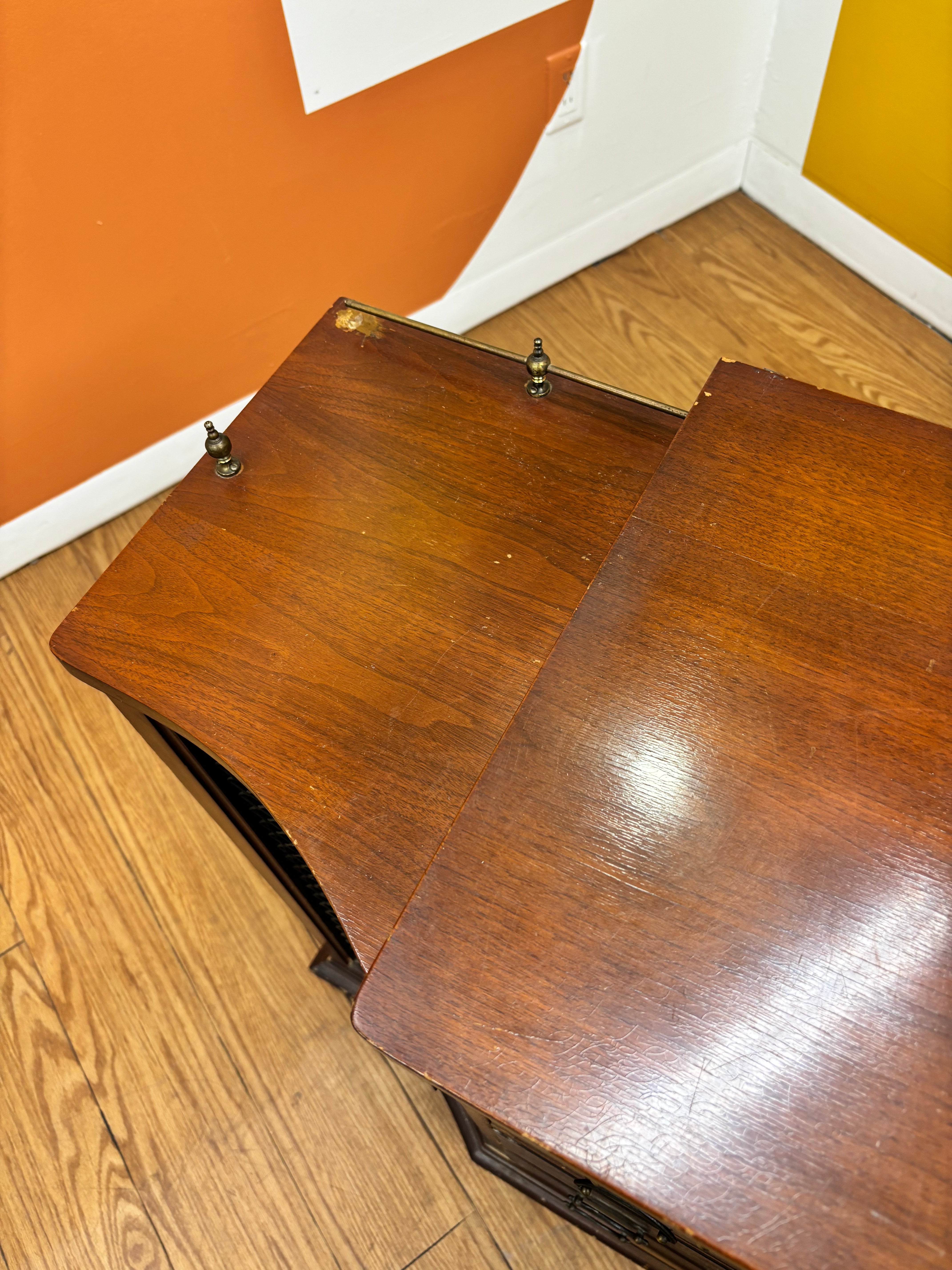Wood Cabinet with Drop Down Drawer