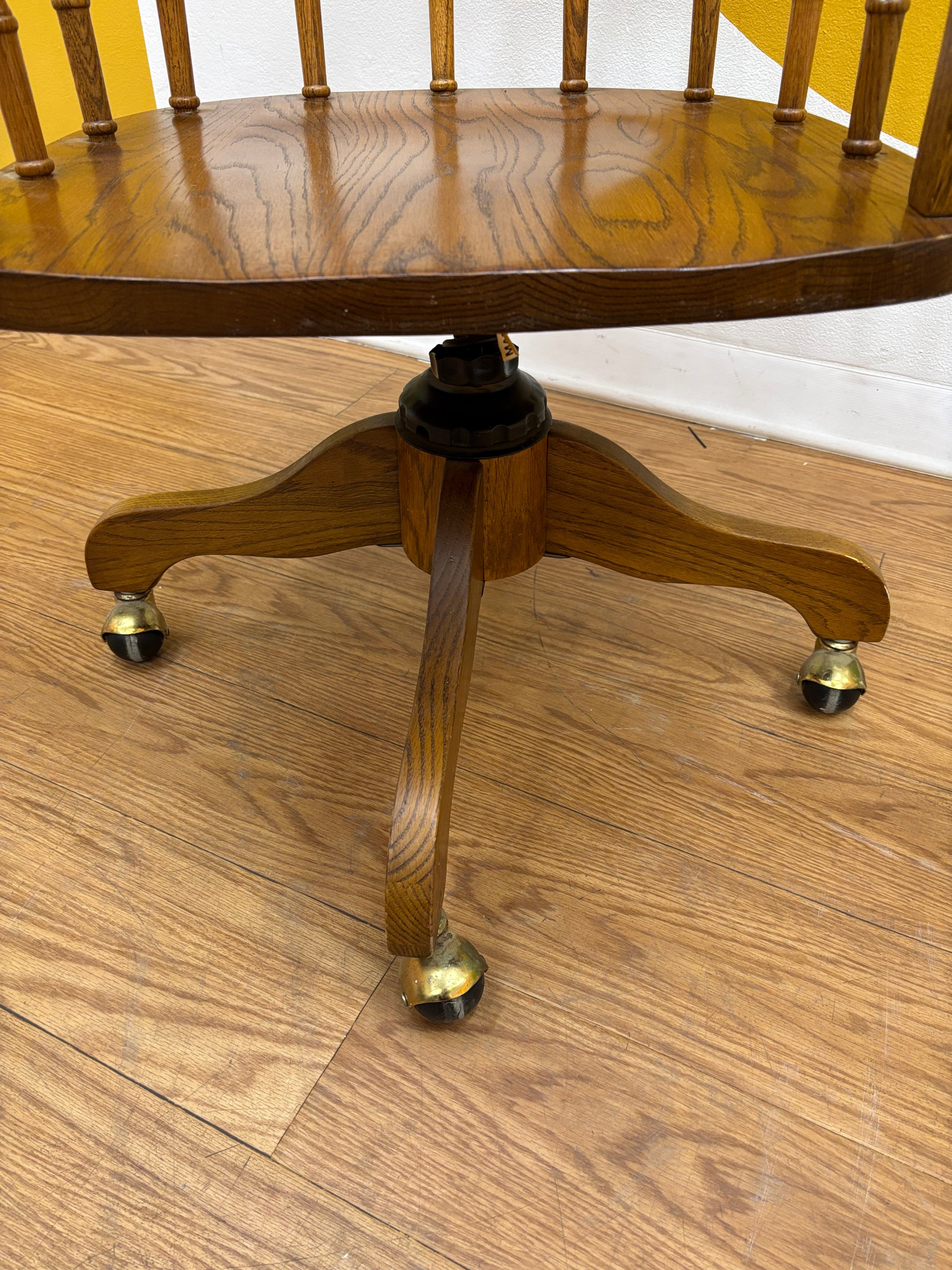 Rolling Desk Chair with Caned Back