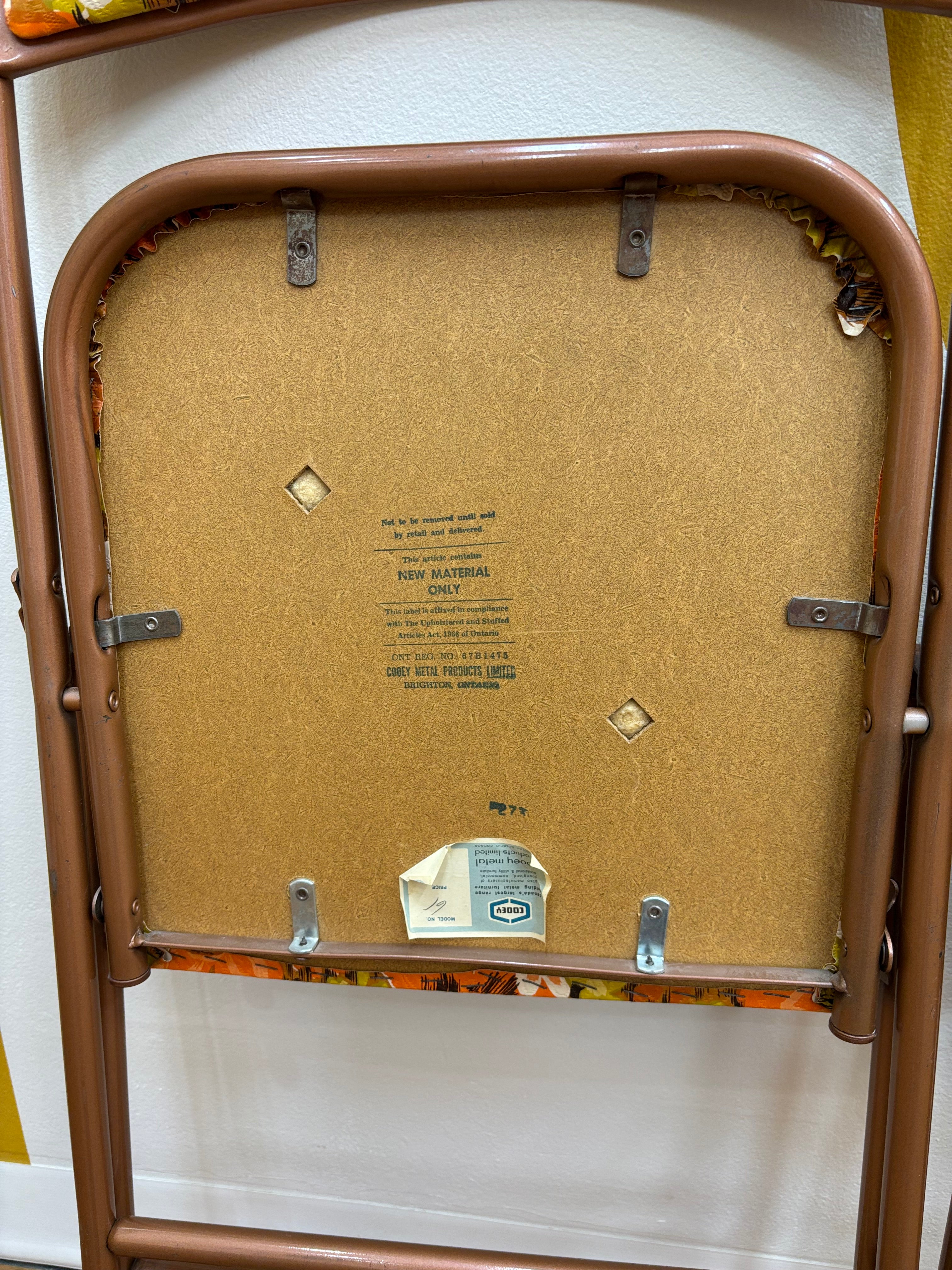 (3) Floral Cooey Folding Chairs