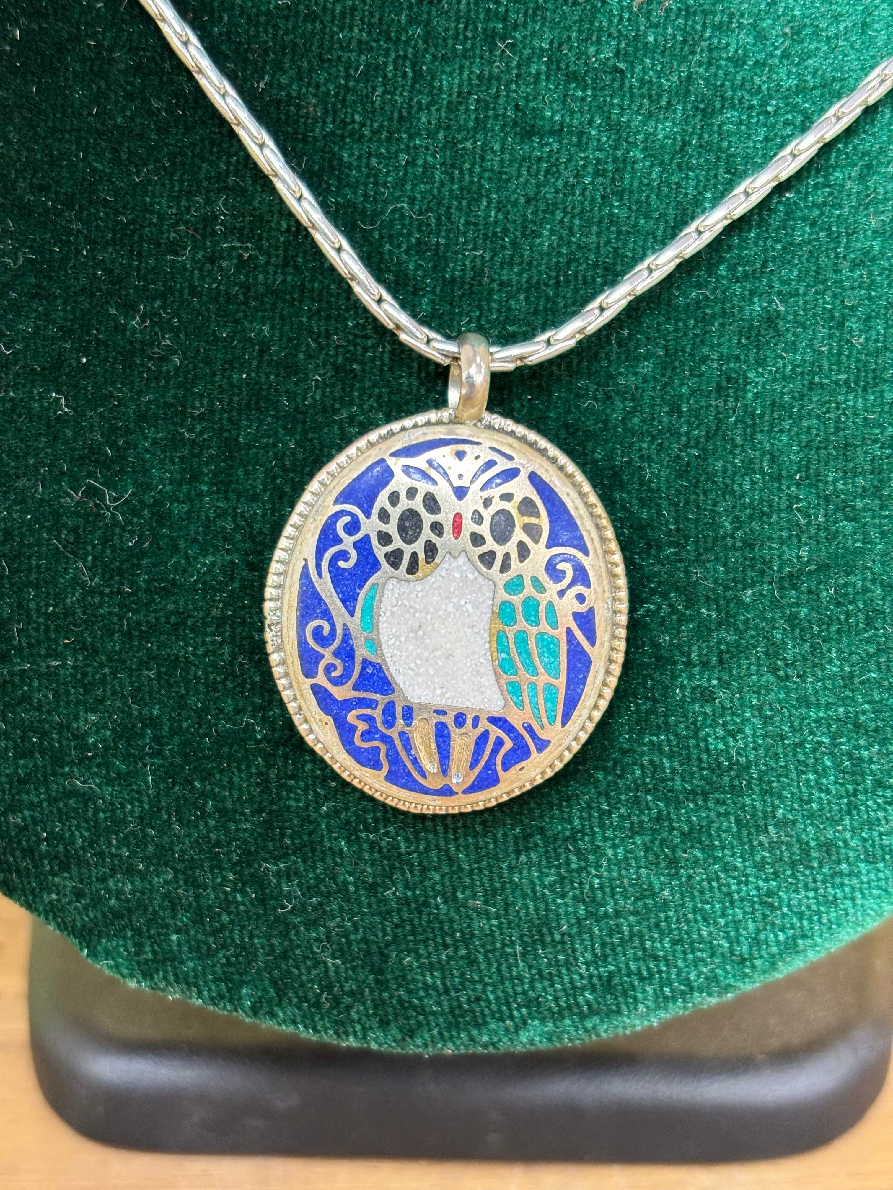 Enamel Owl Necklace