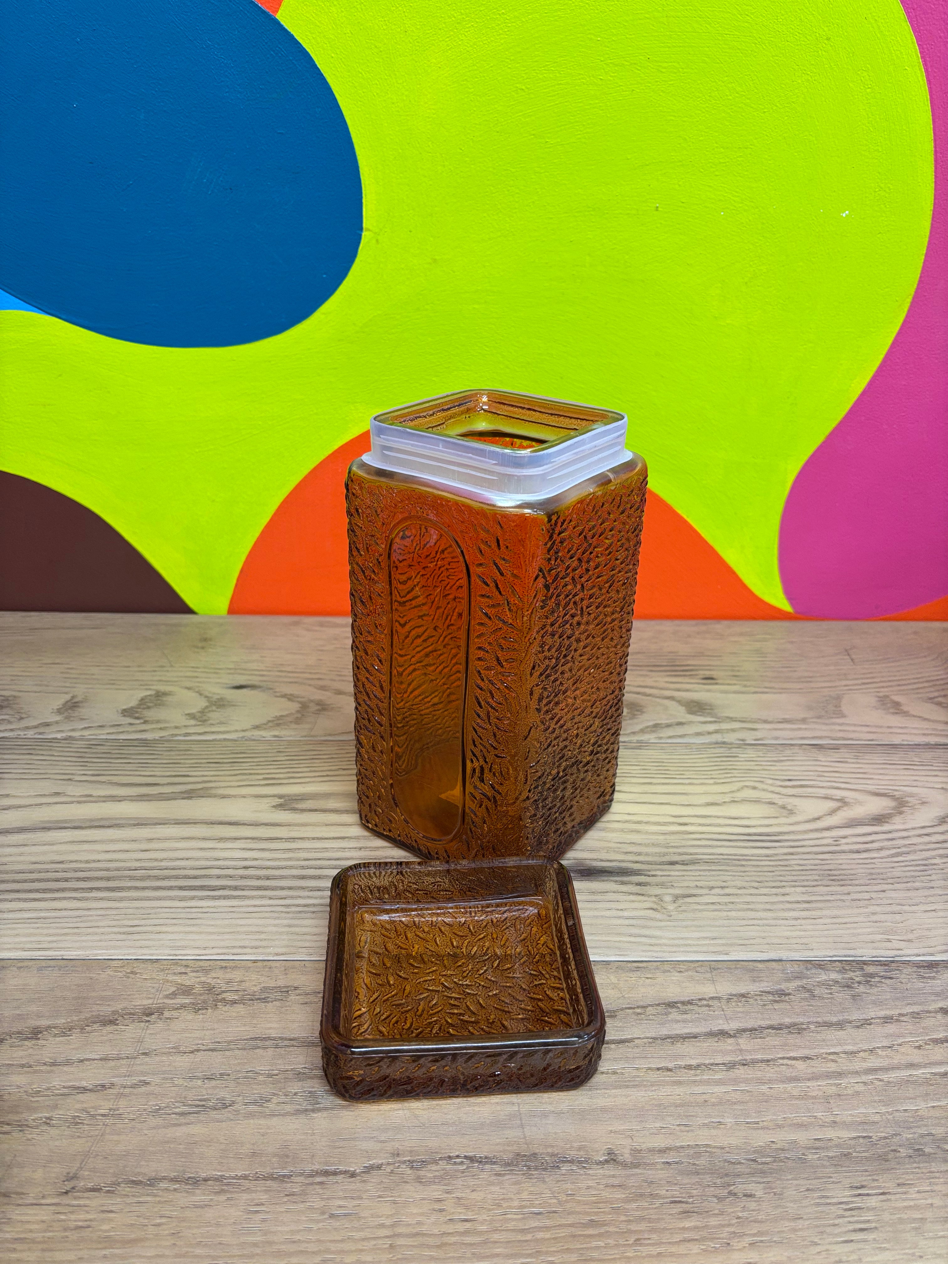 Amber Colored Glass Jar (3 available)