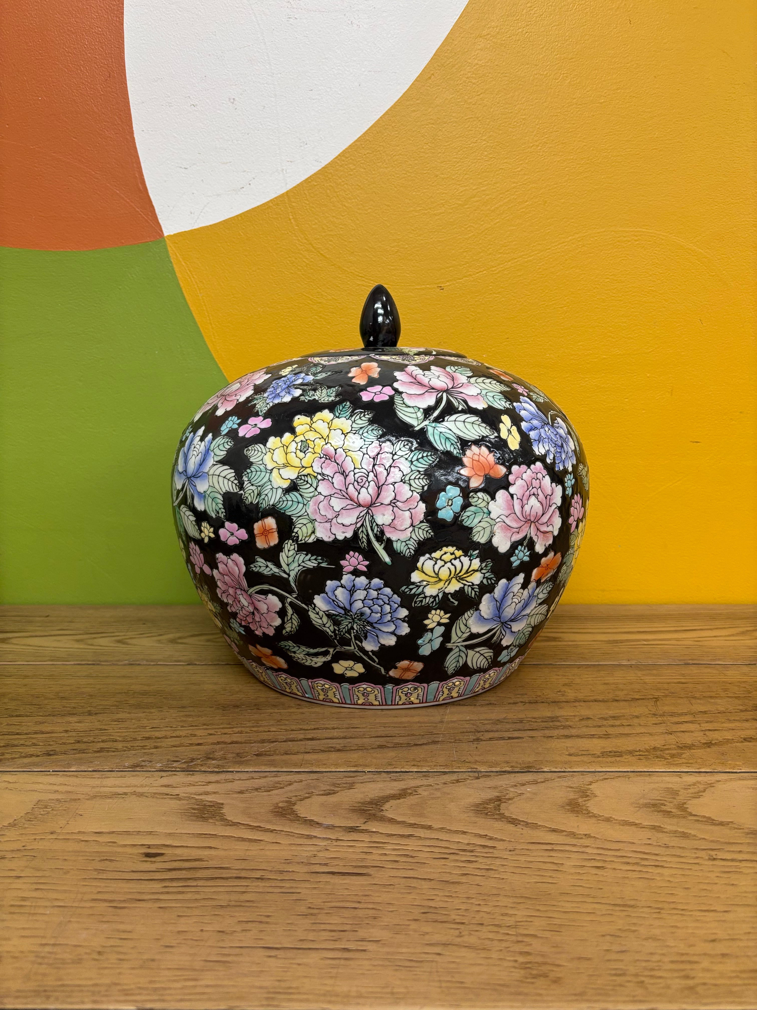 Large Floral Ceramic Vase