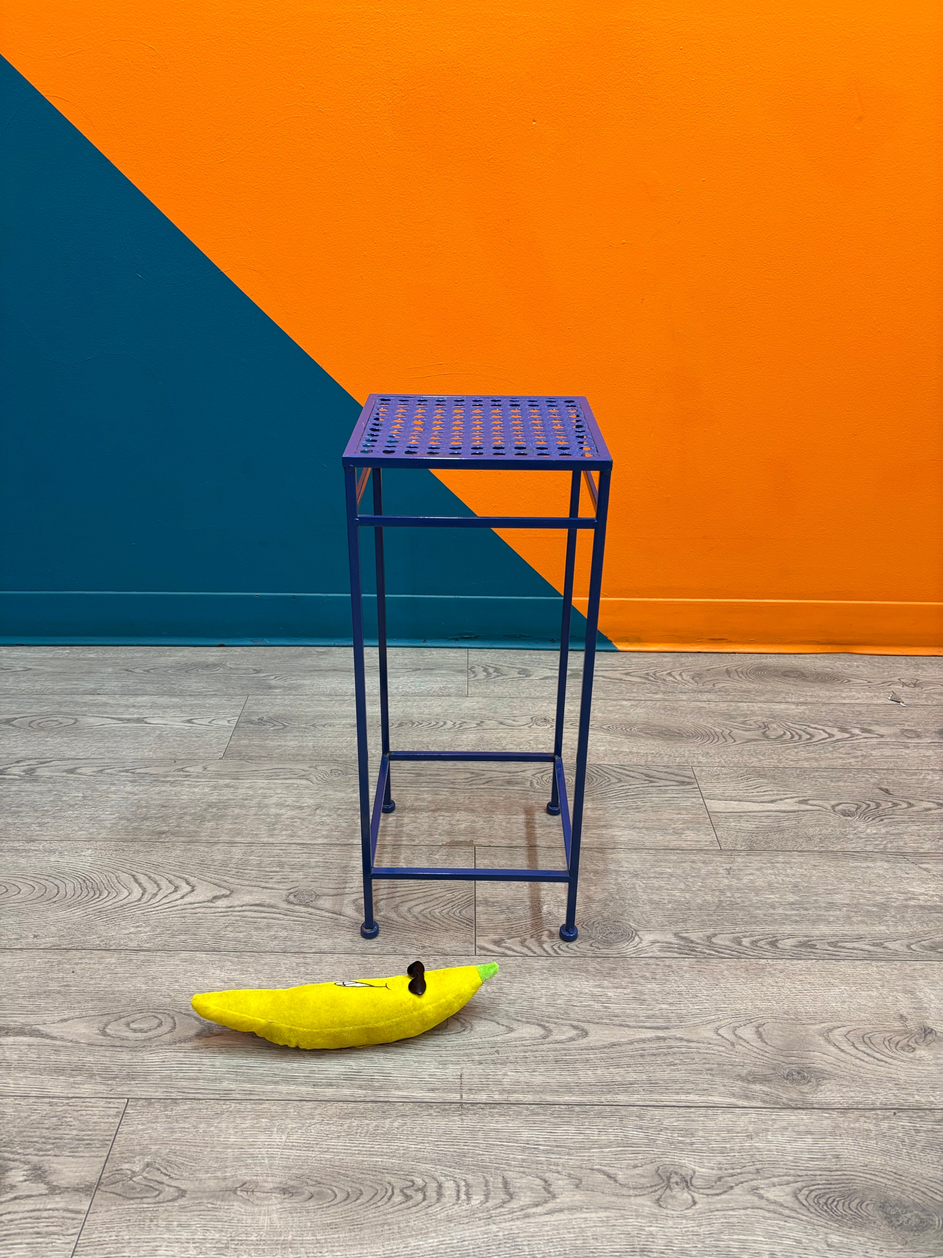 Blue Metal Plant Stand