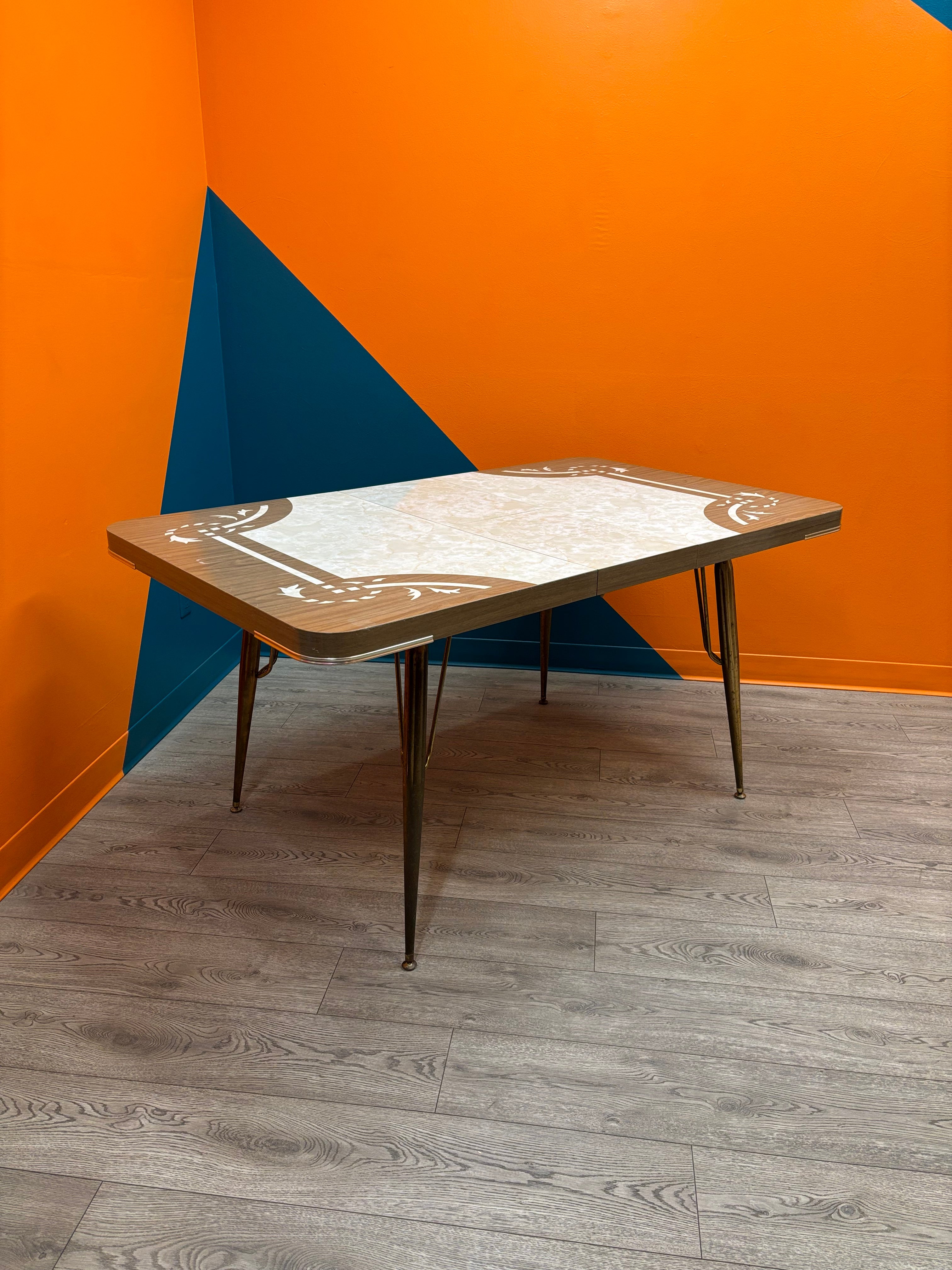 Metal Table with Hidden Leaf