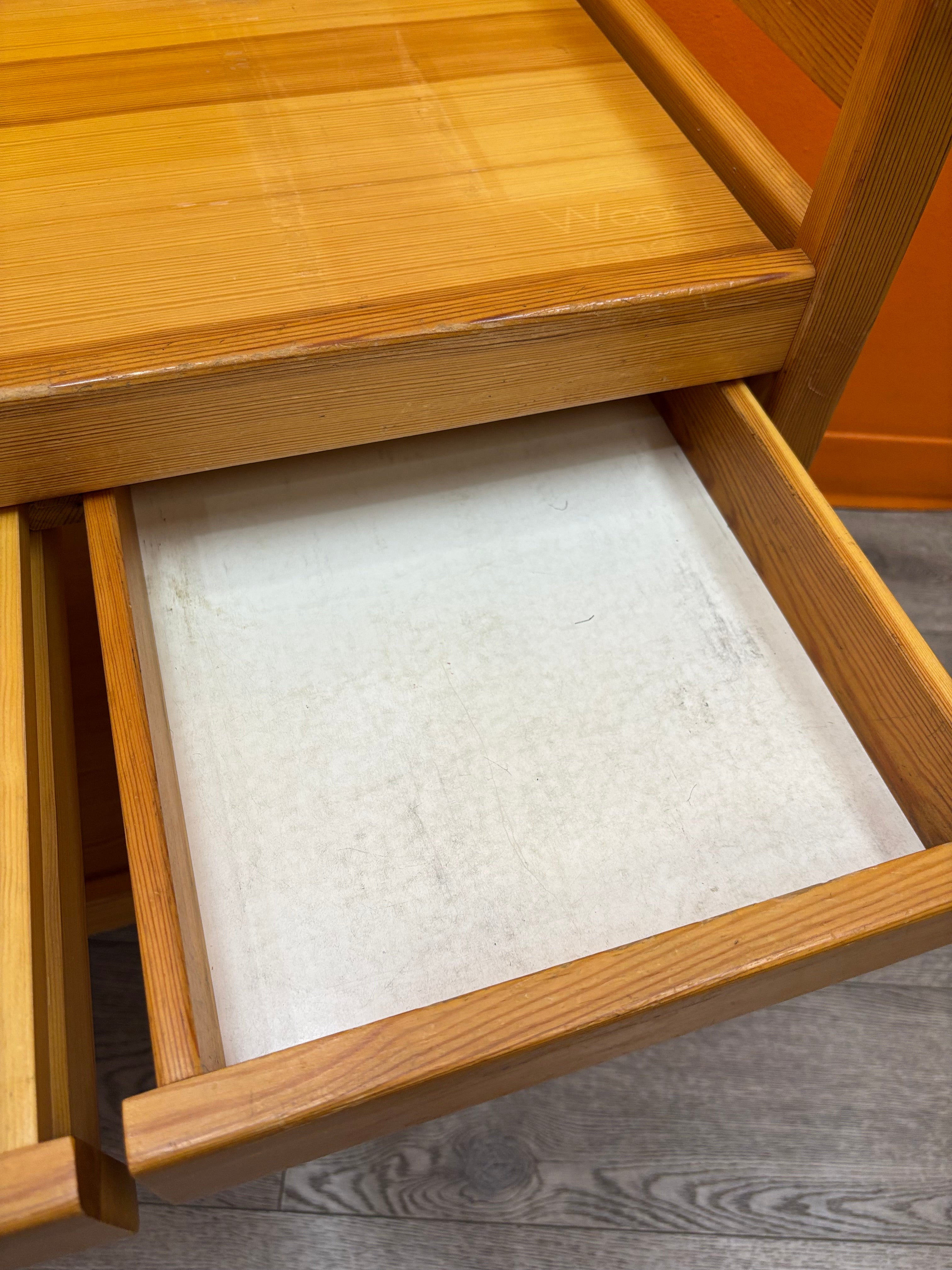 Wood Rolling Cart with Drawers