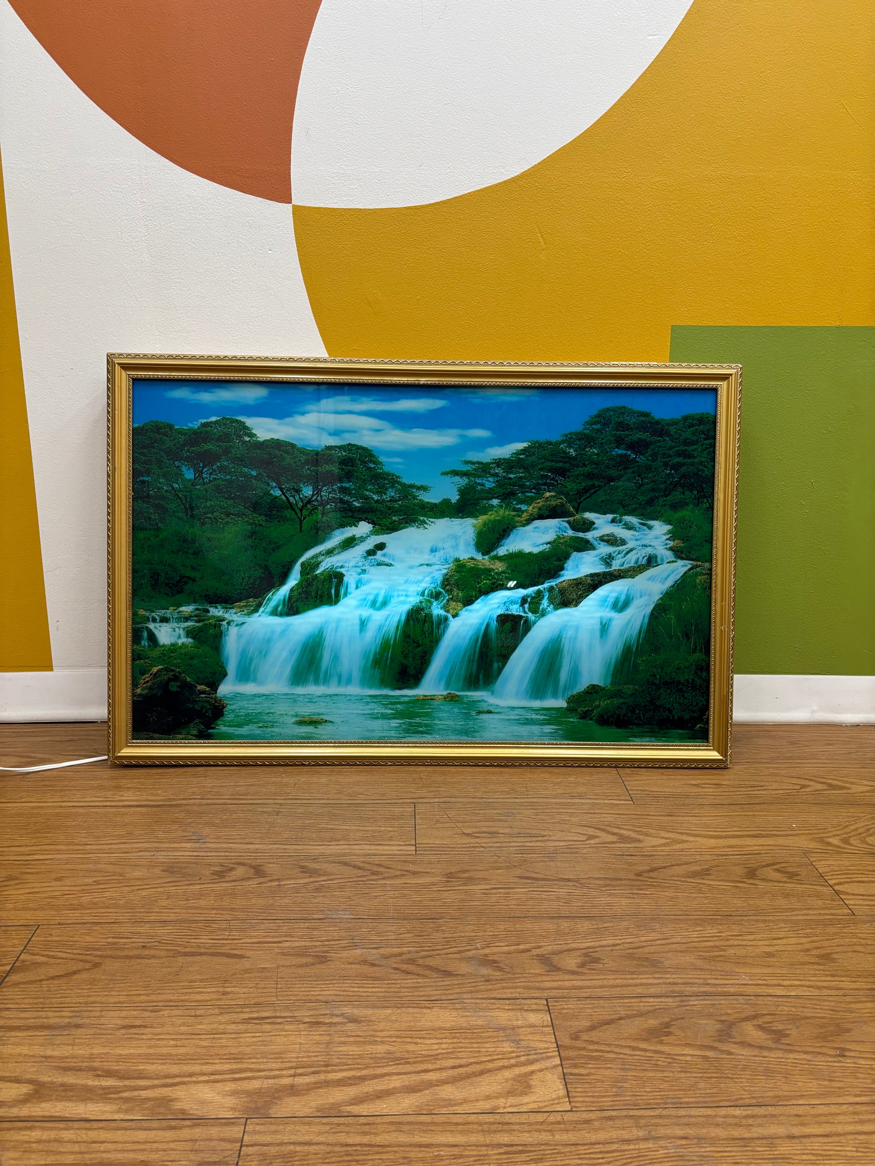 Kinetic Light Box Waterfall Motion Framed Art