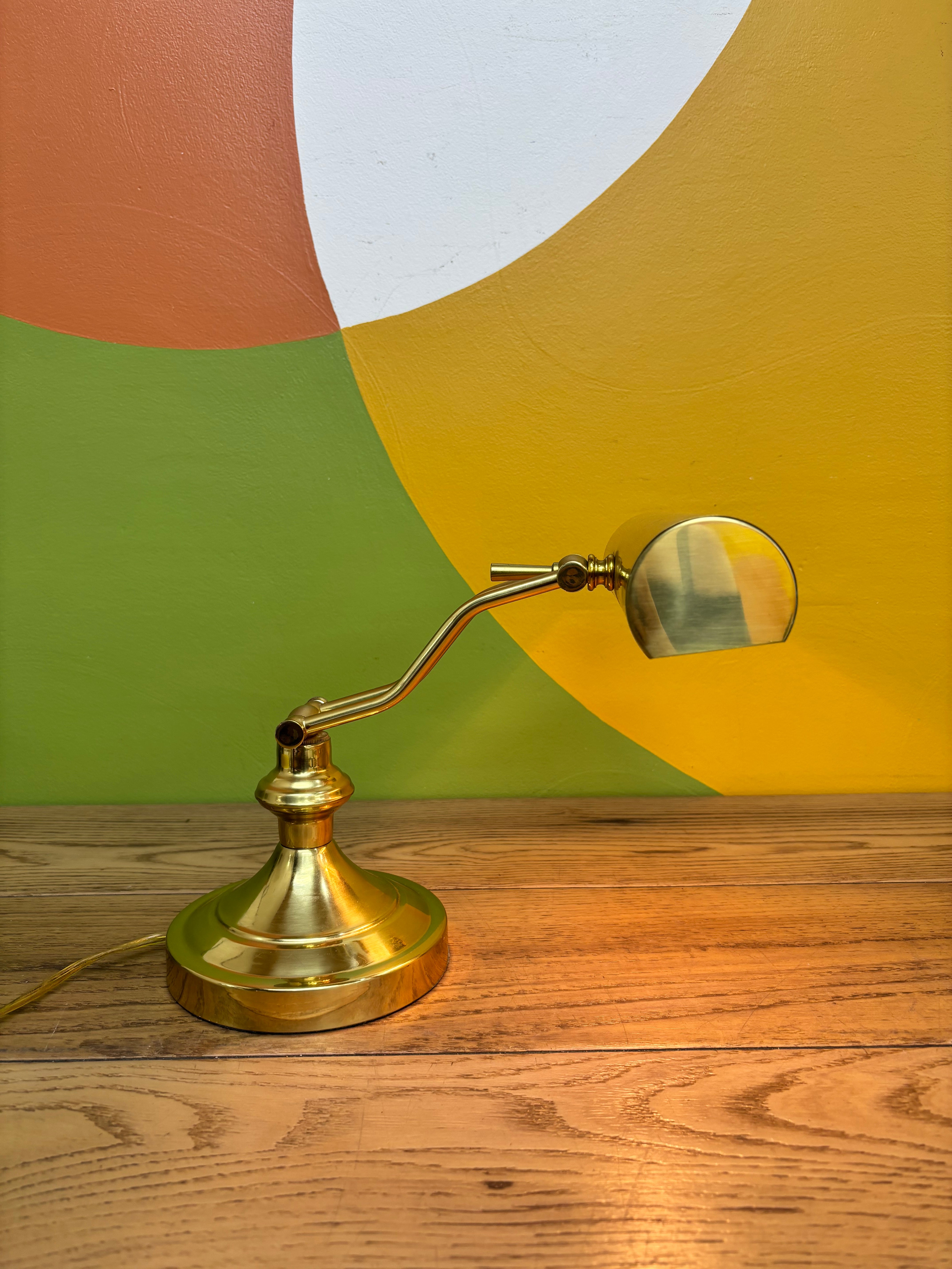 Gold Metal Bankers Lamp