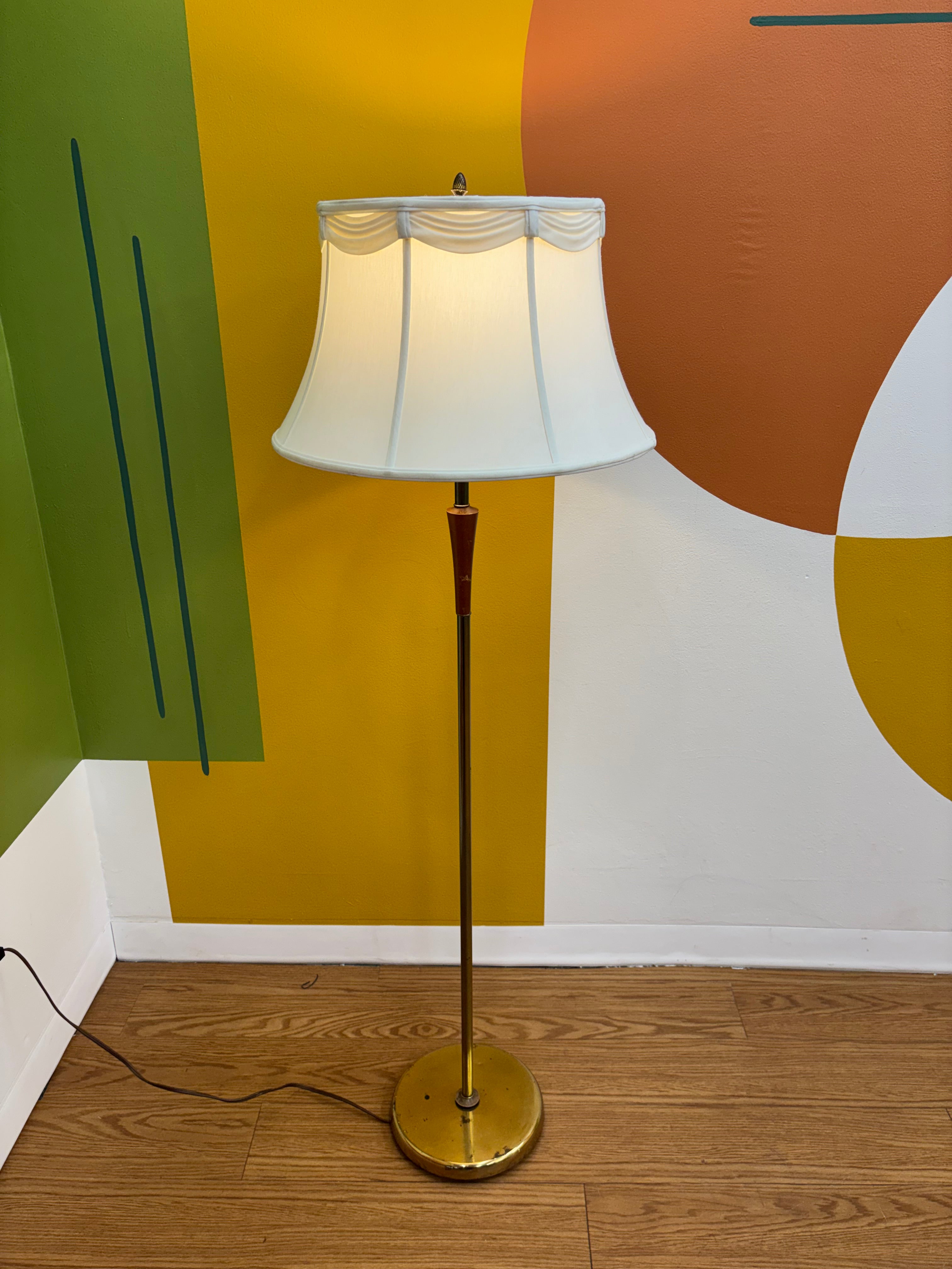 Floor Lamp with White Shade
