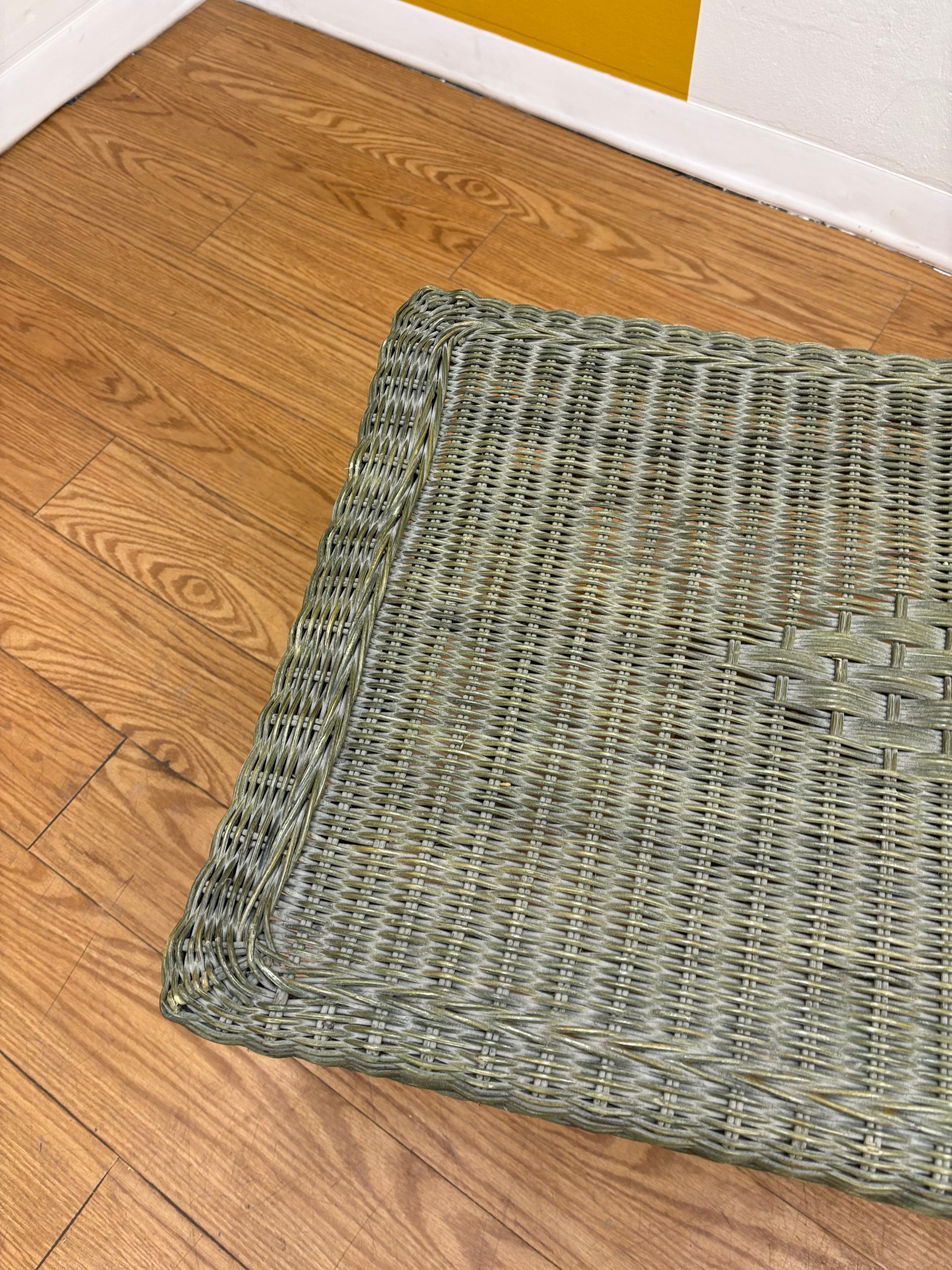 Green Wicker Coffee Table