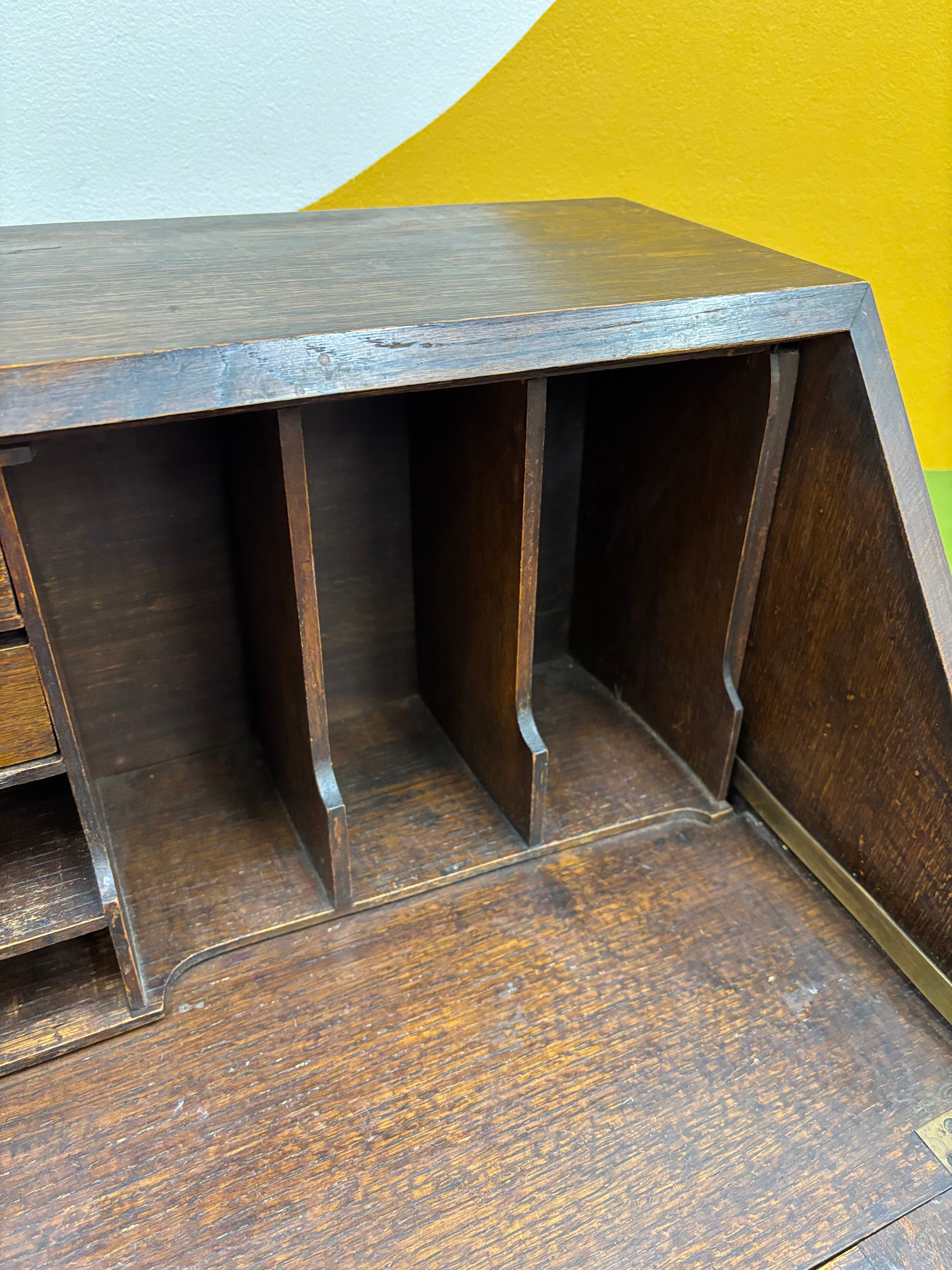 Wood Secretary Desk with Drawers