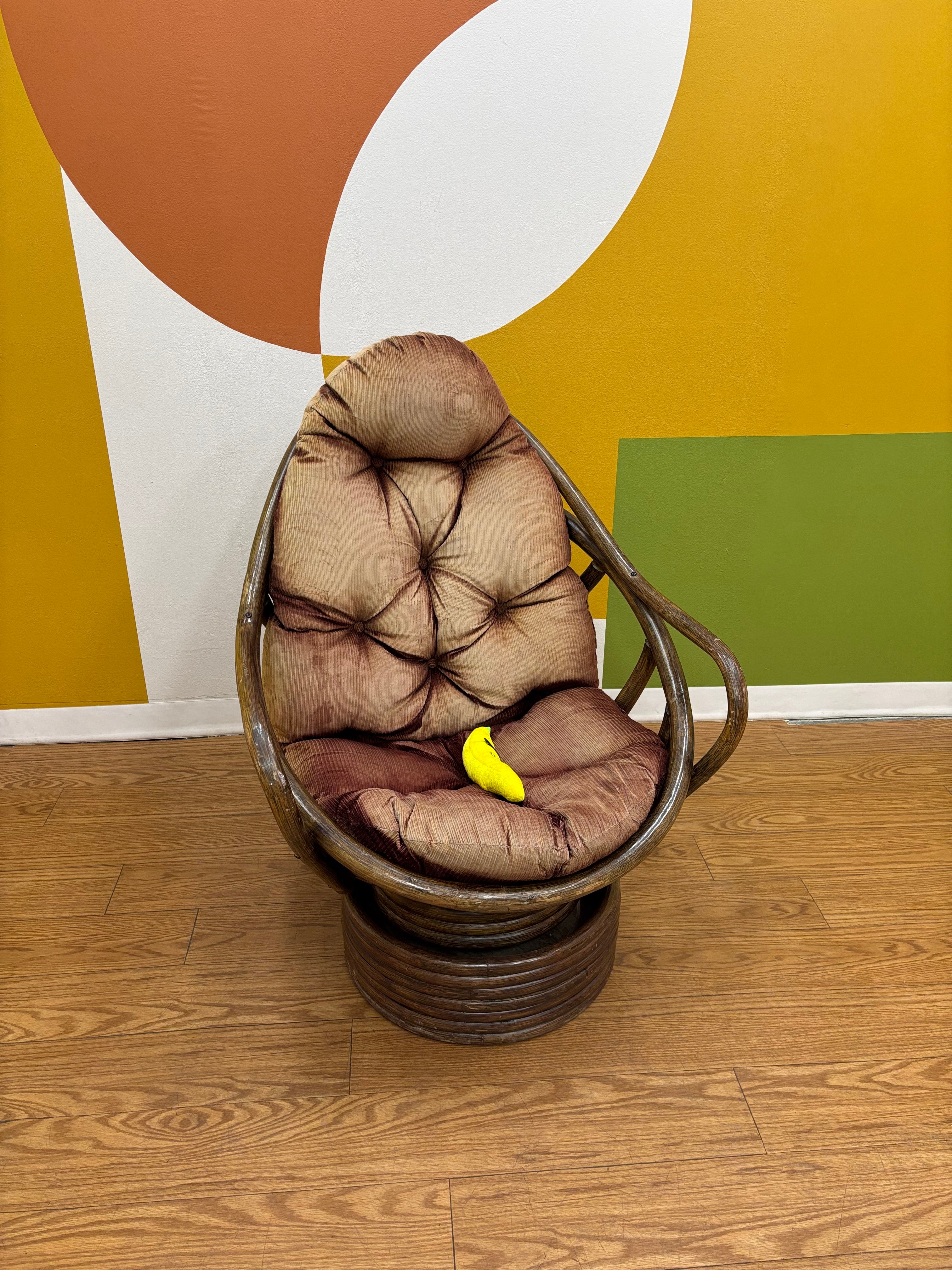 Rattan Swivel Egg Chair #1