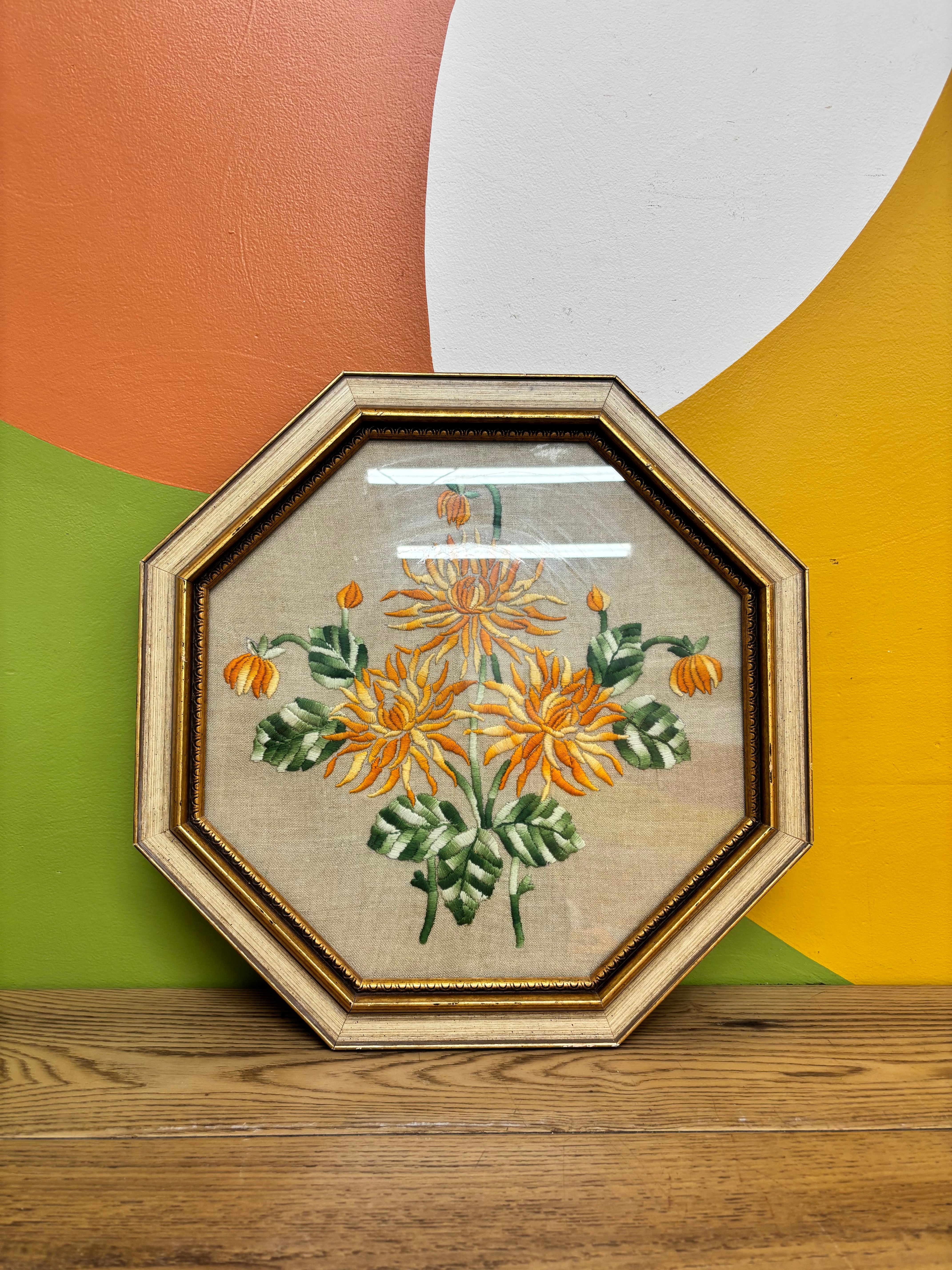 Framed Floral Embroidery