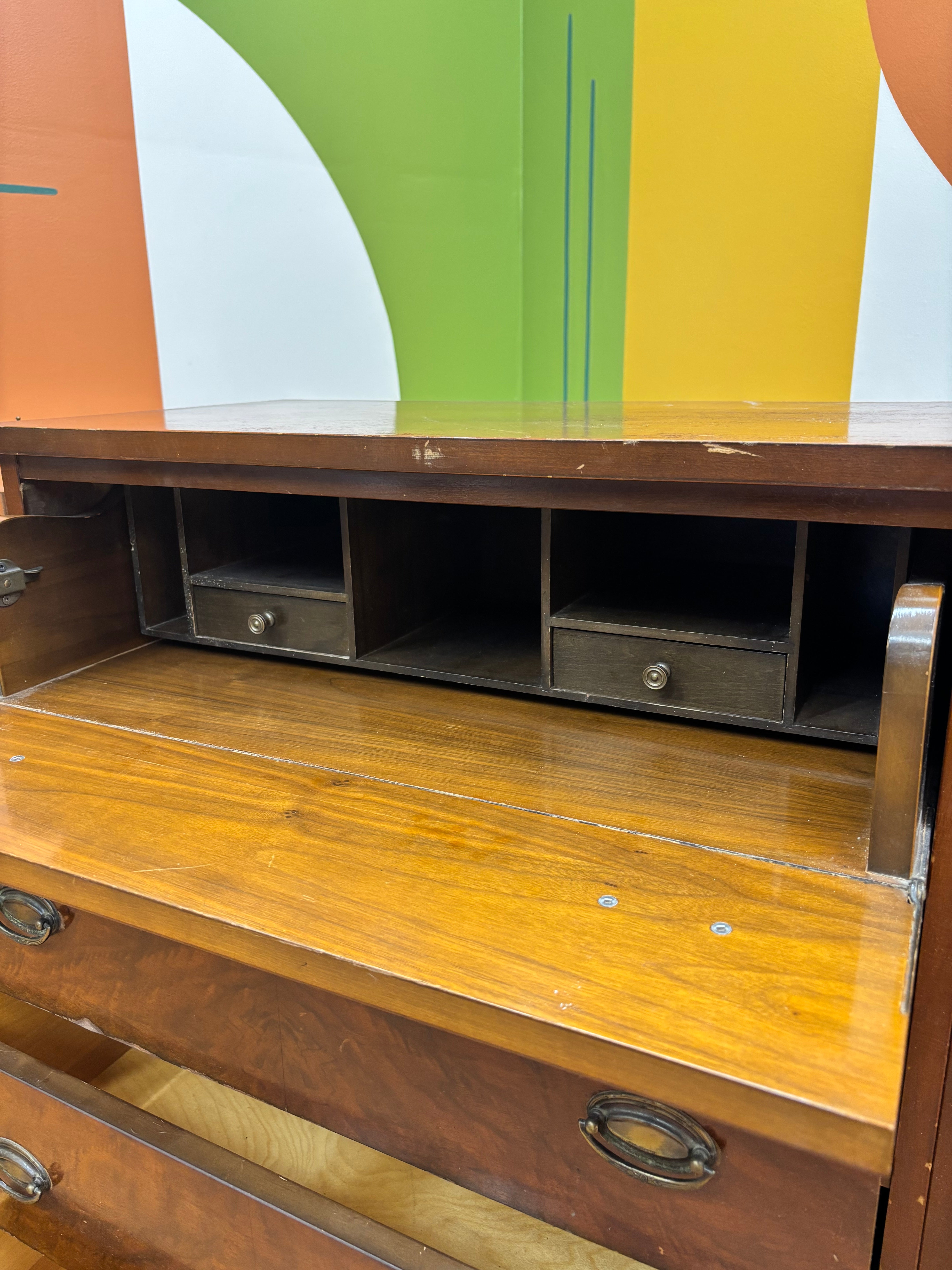 Wood Cabinet with Drop Down Drawer