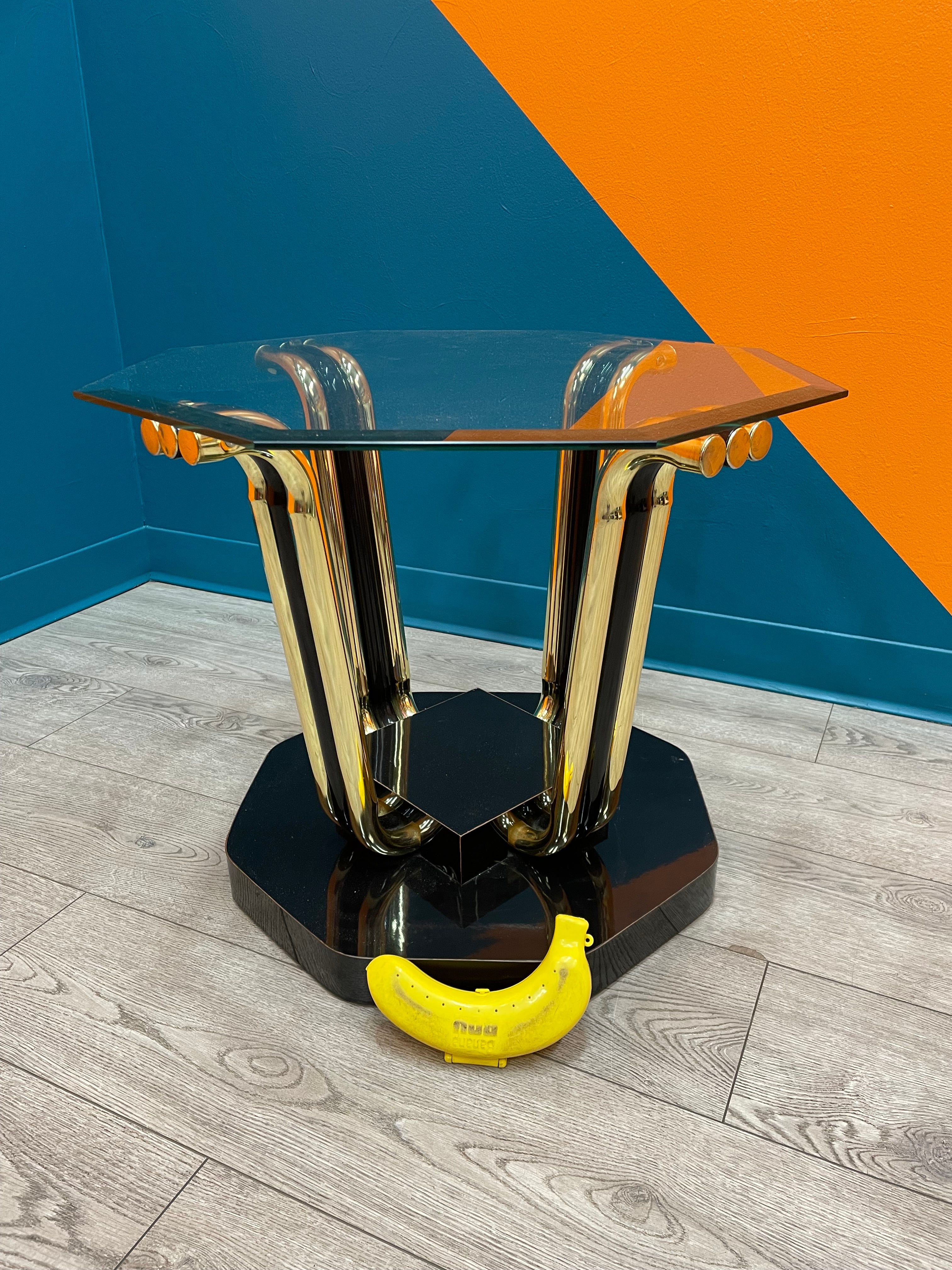 Black & Gold Metal Side Table