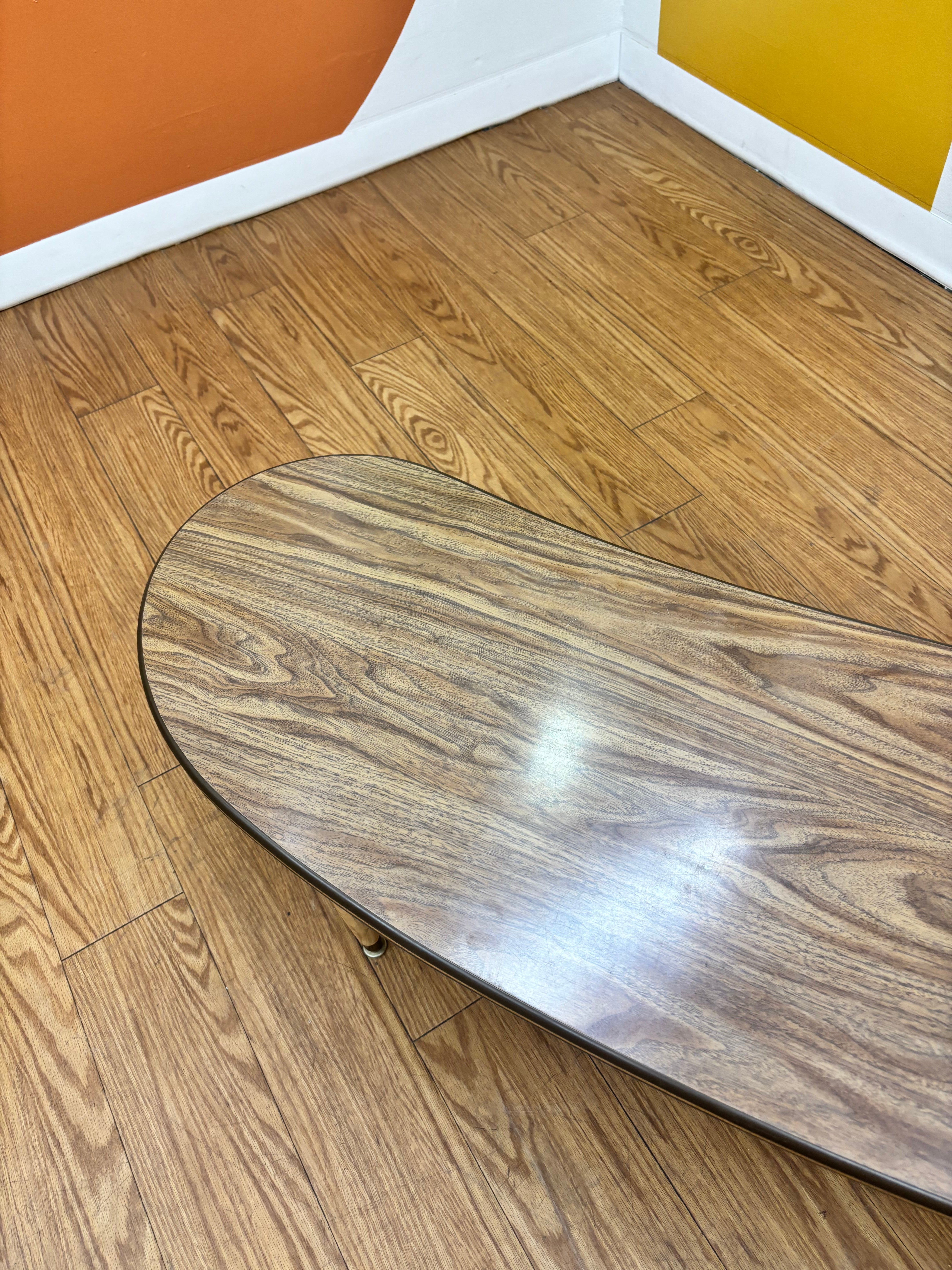Wood Kidney-Shaped Coffee Table