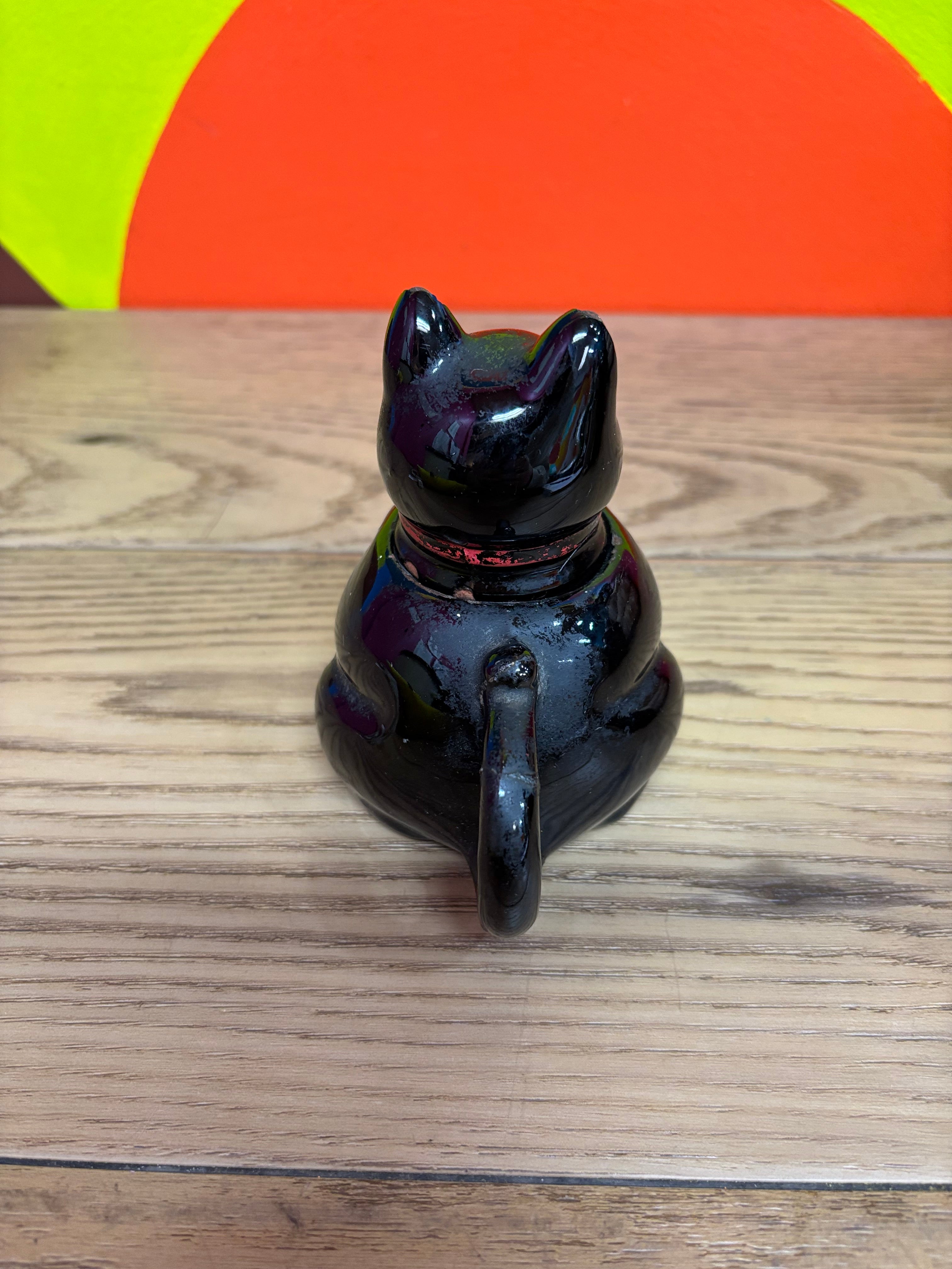 Redware Black Cat Creamer
