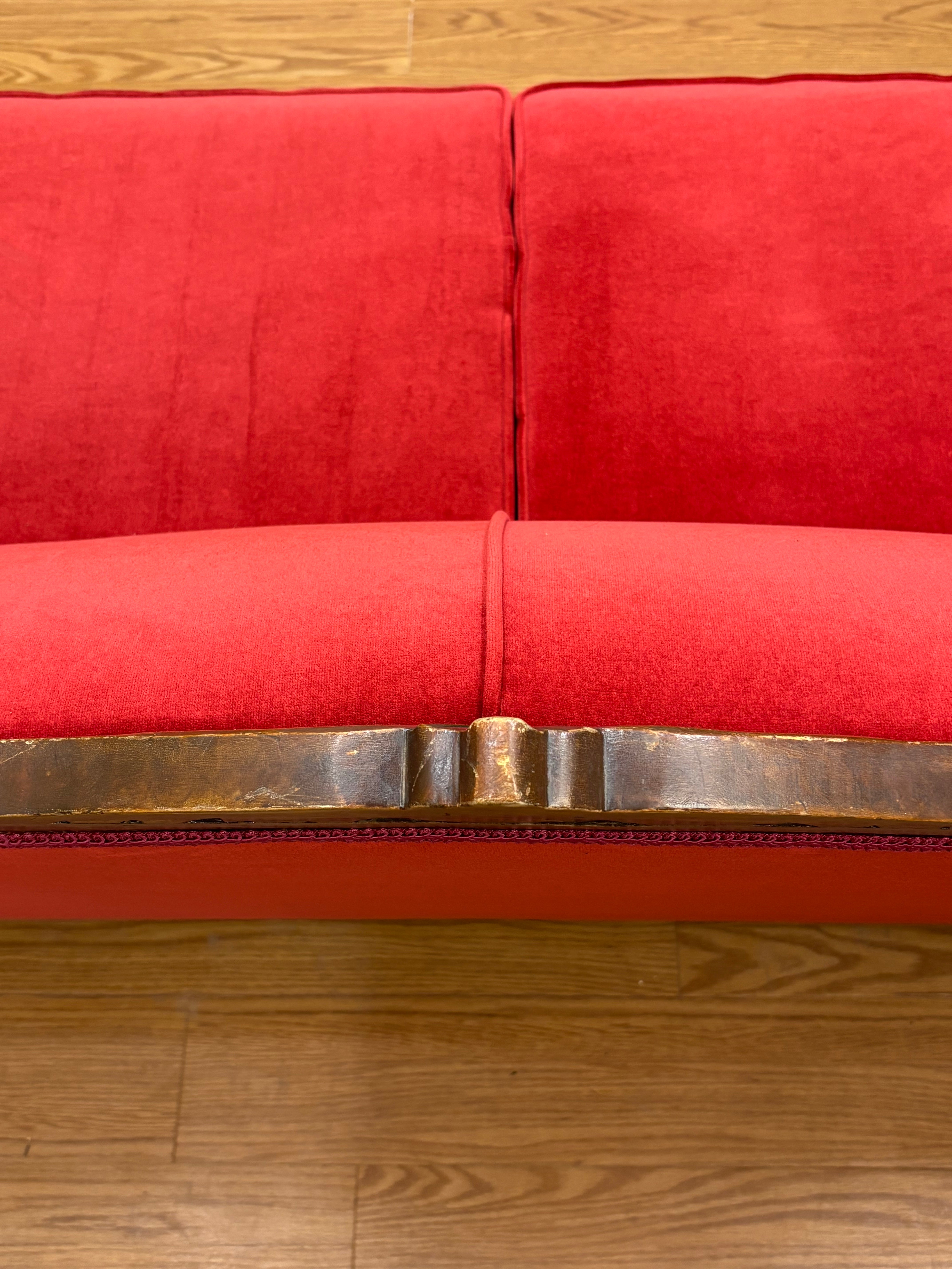 Red Velour Sofa