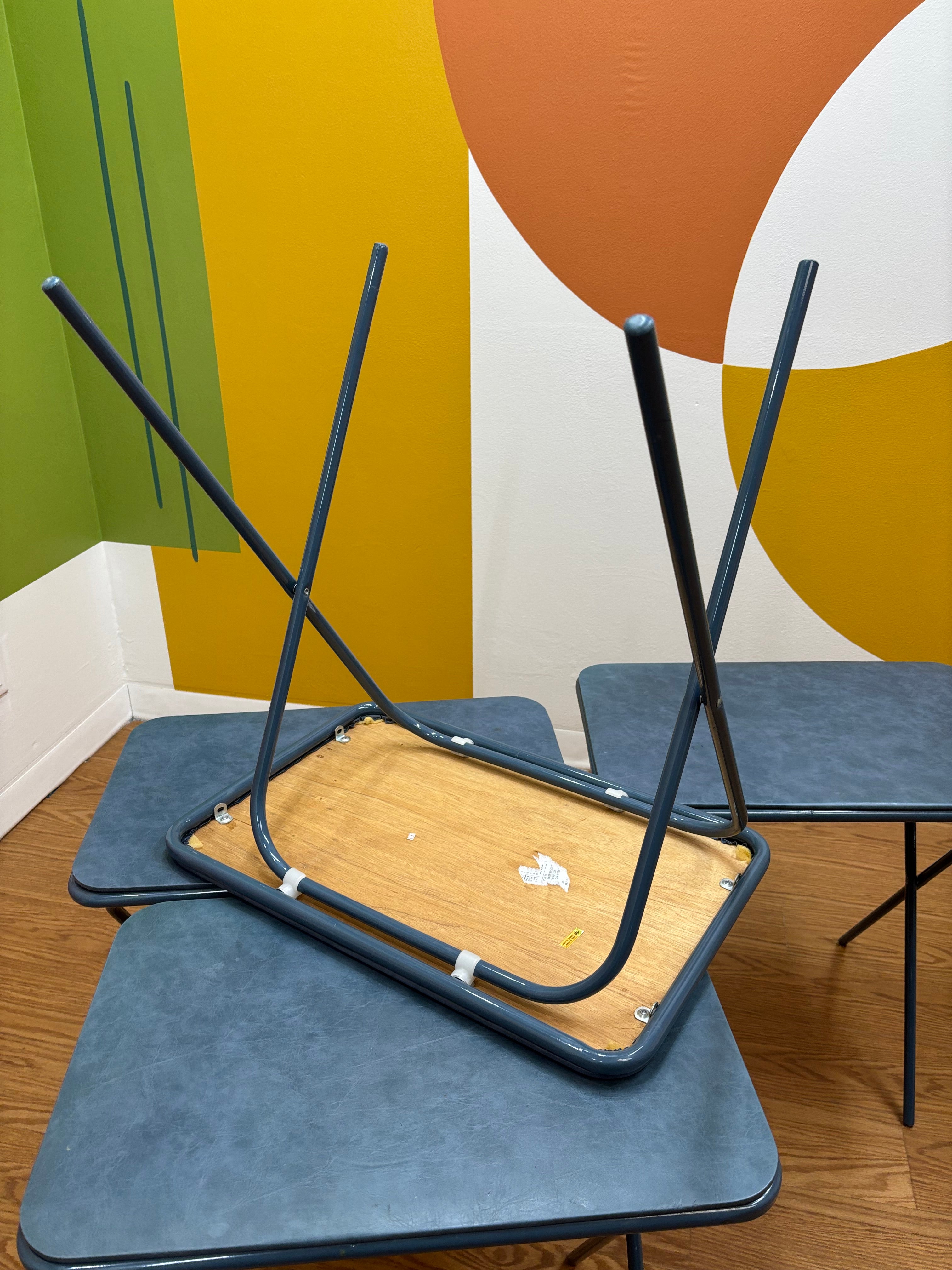 Blue 4 Piece TV Tray Set