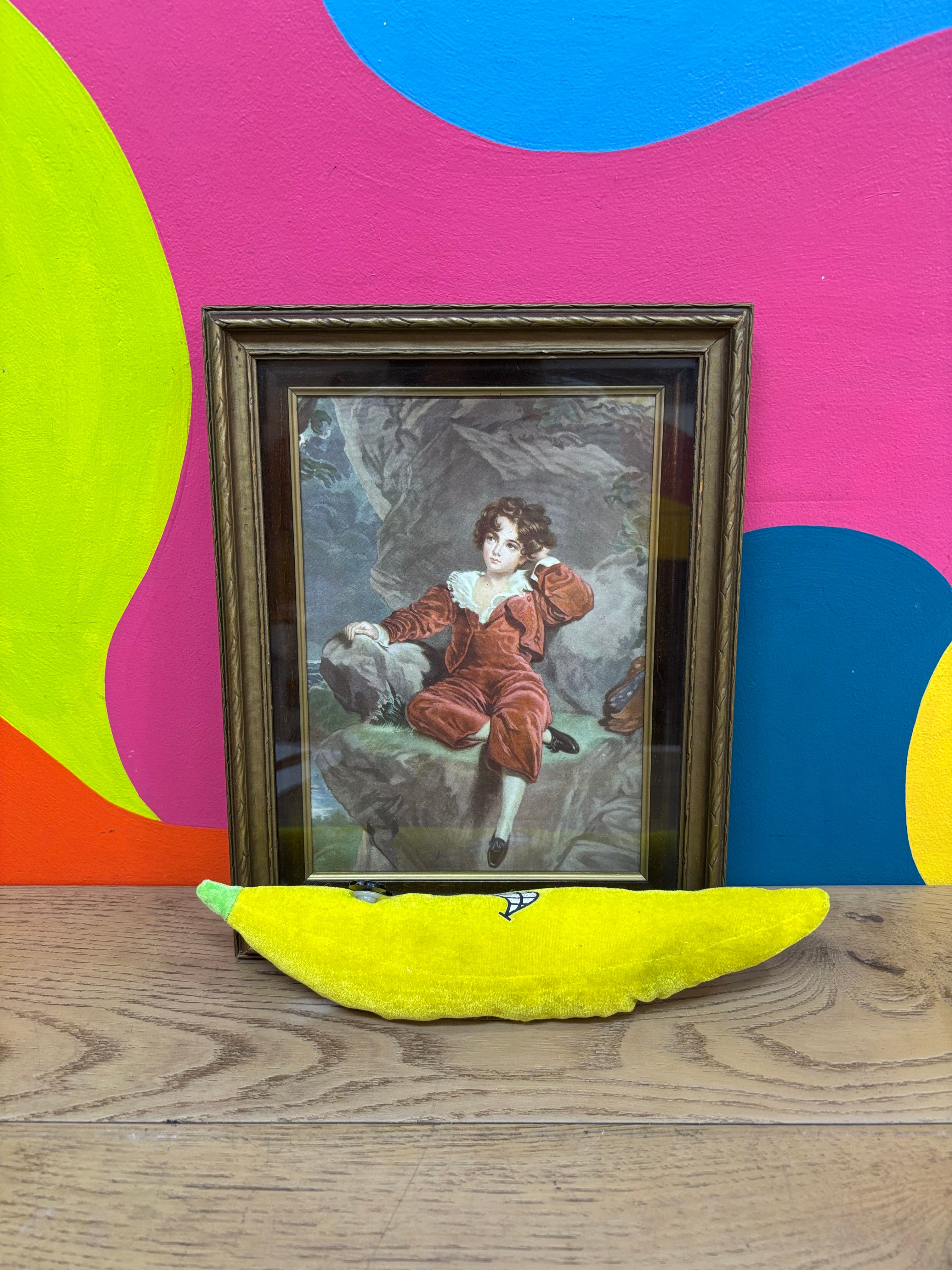 Gold Framed Red Boy Print