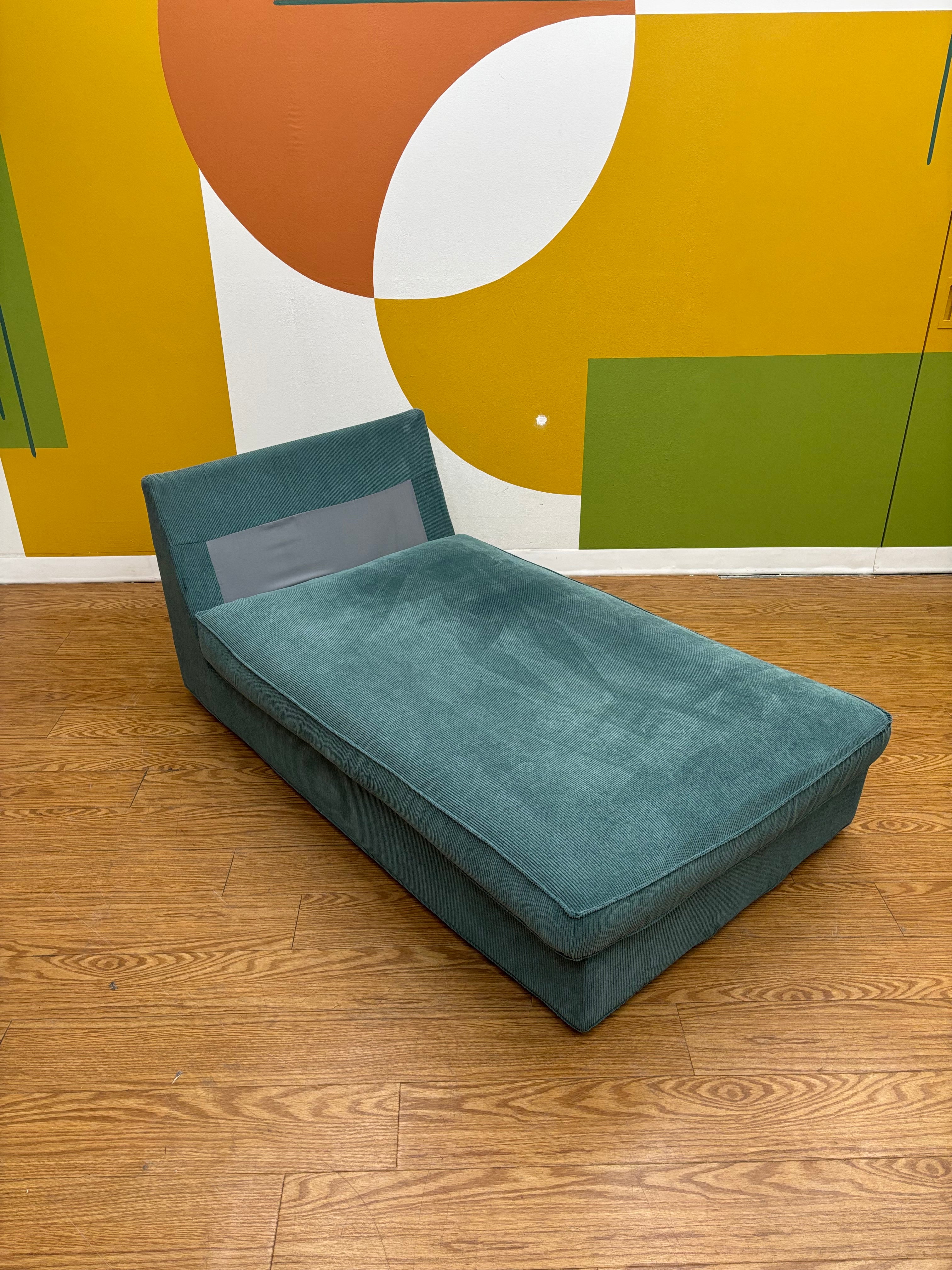 Turquoise Fabric Chaise