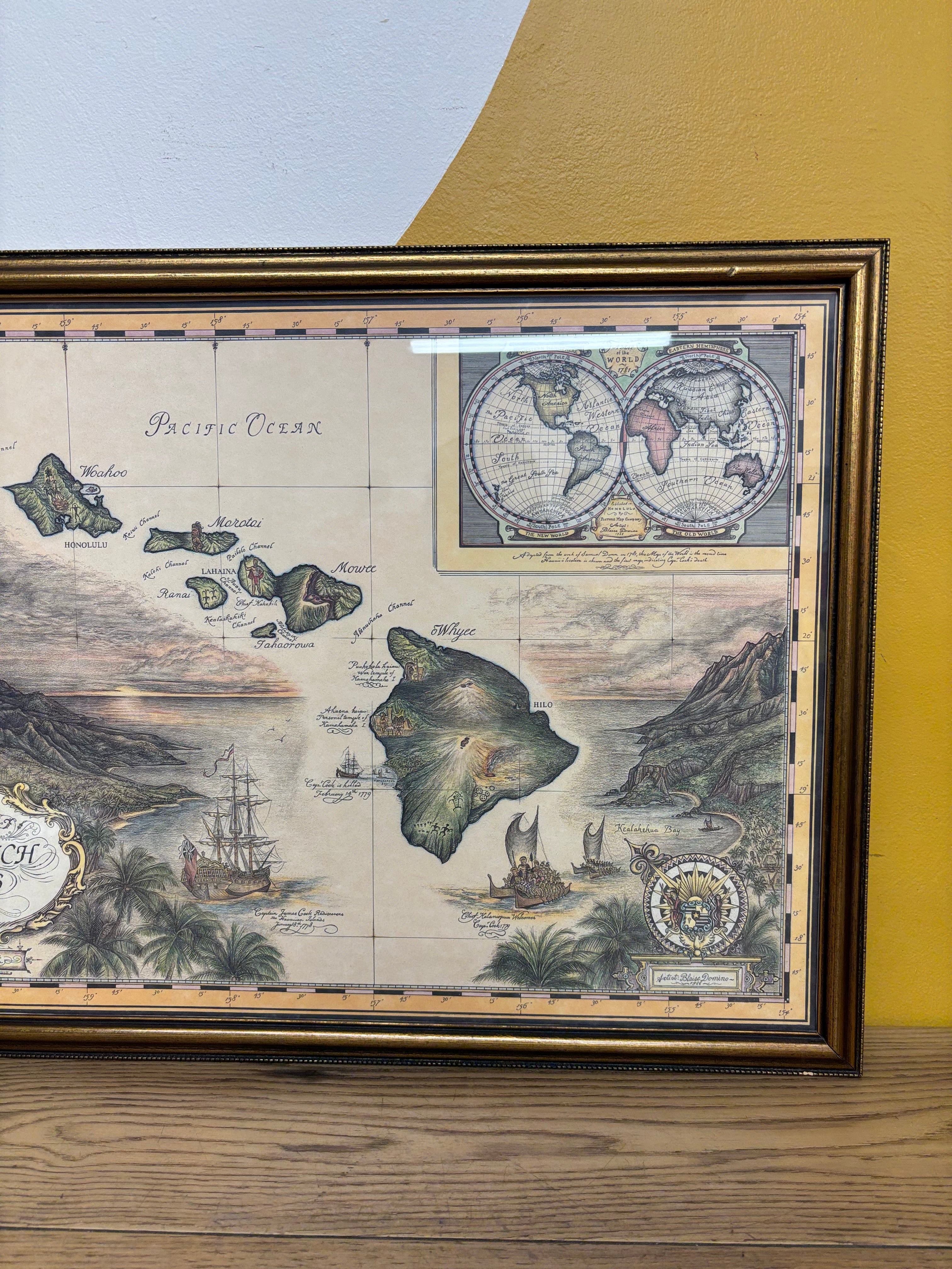 Framed Map of the Sandwich Isles